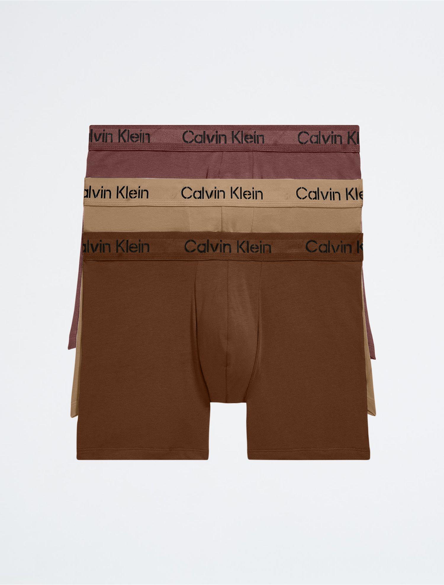Calvin Klein Stencil Logo Cotton Stretch 3-pack Boxer Brief in Brown for  Men
