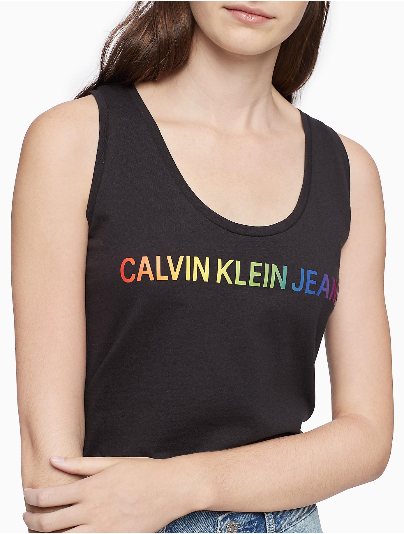 Calvin Klein Cotton The Pride Edit Logo Tank Top in Black Lyst
