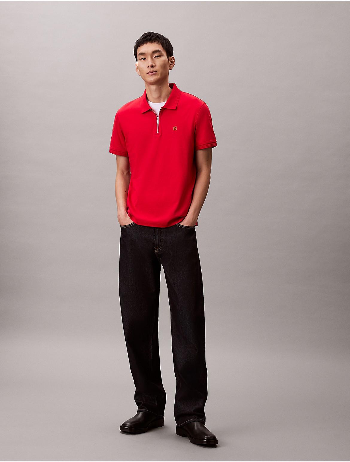 open lace back dress MENS Red Collared Polo Shirt