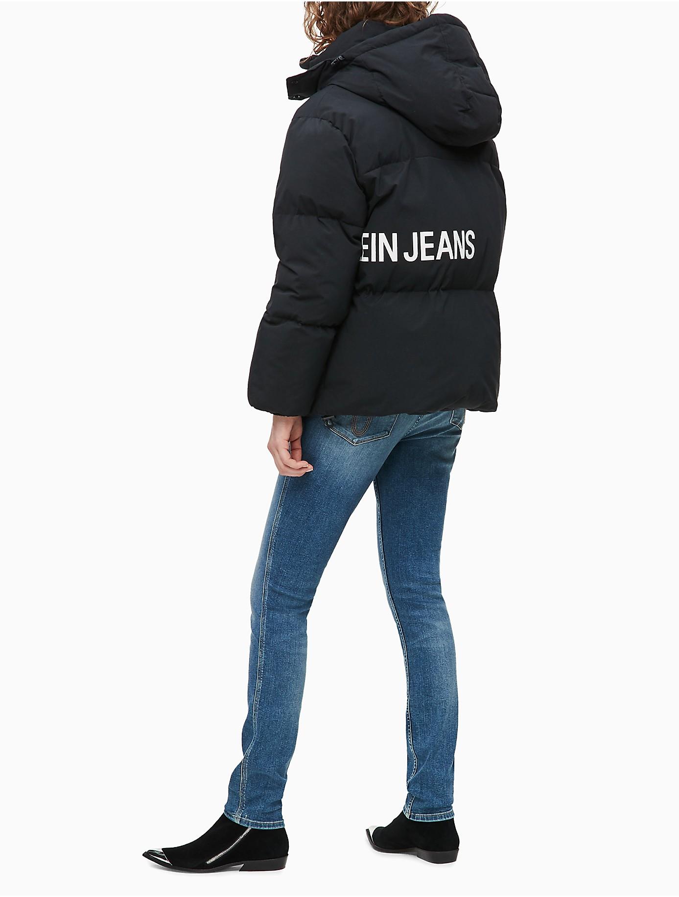 Calvin Klein Synthetic Oversized Logo Hooded Puffer Jacket in ck 