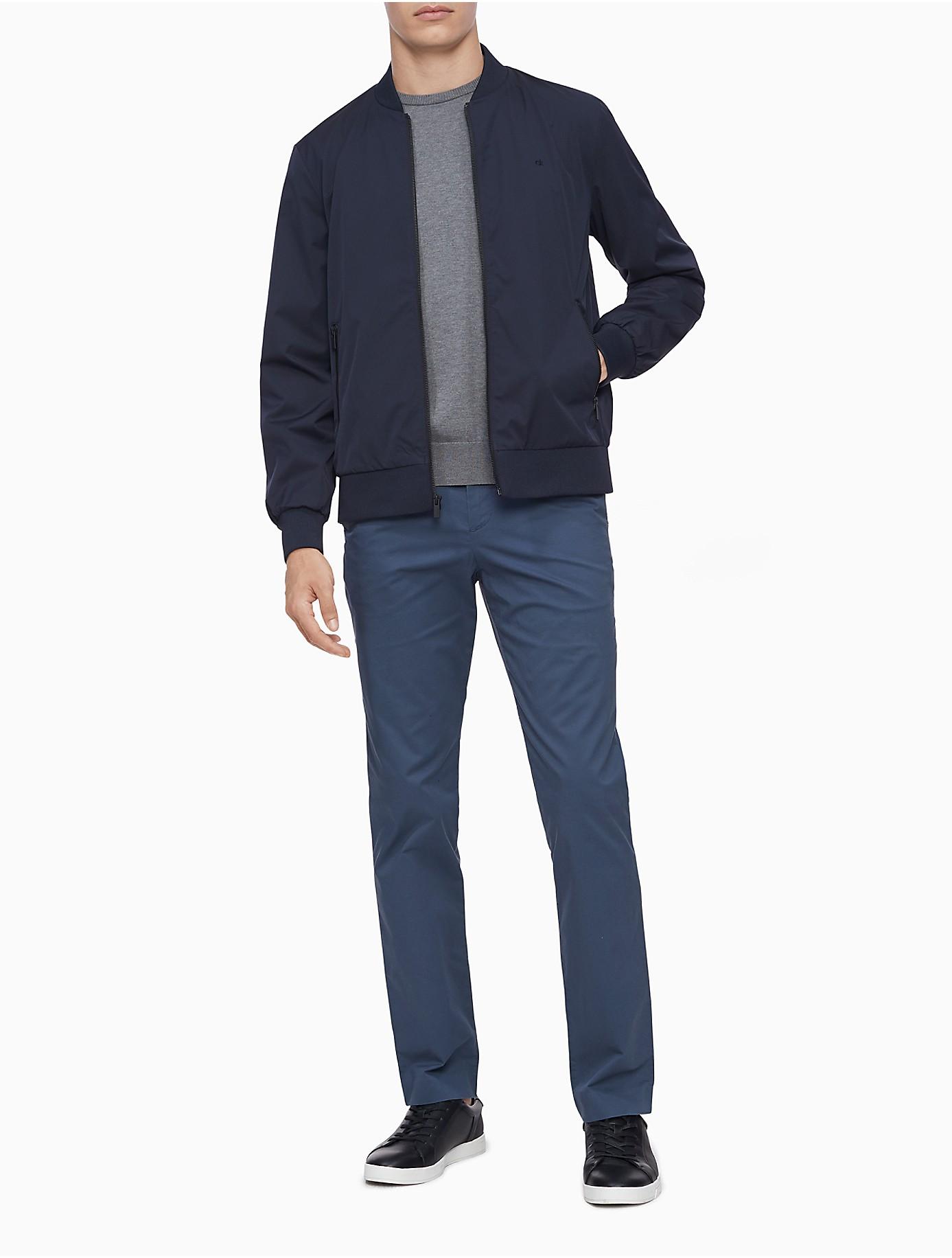 Calvin Klein Regular Fit Matte Bomber Jacket in Blue for Men | Lyst