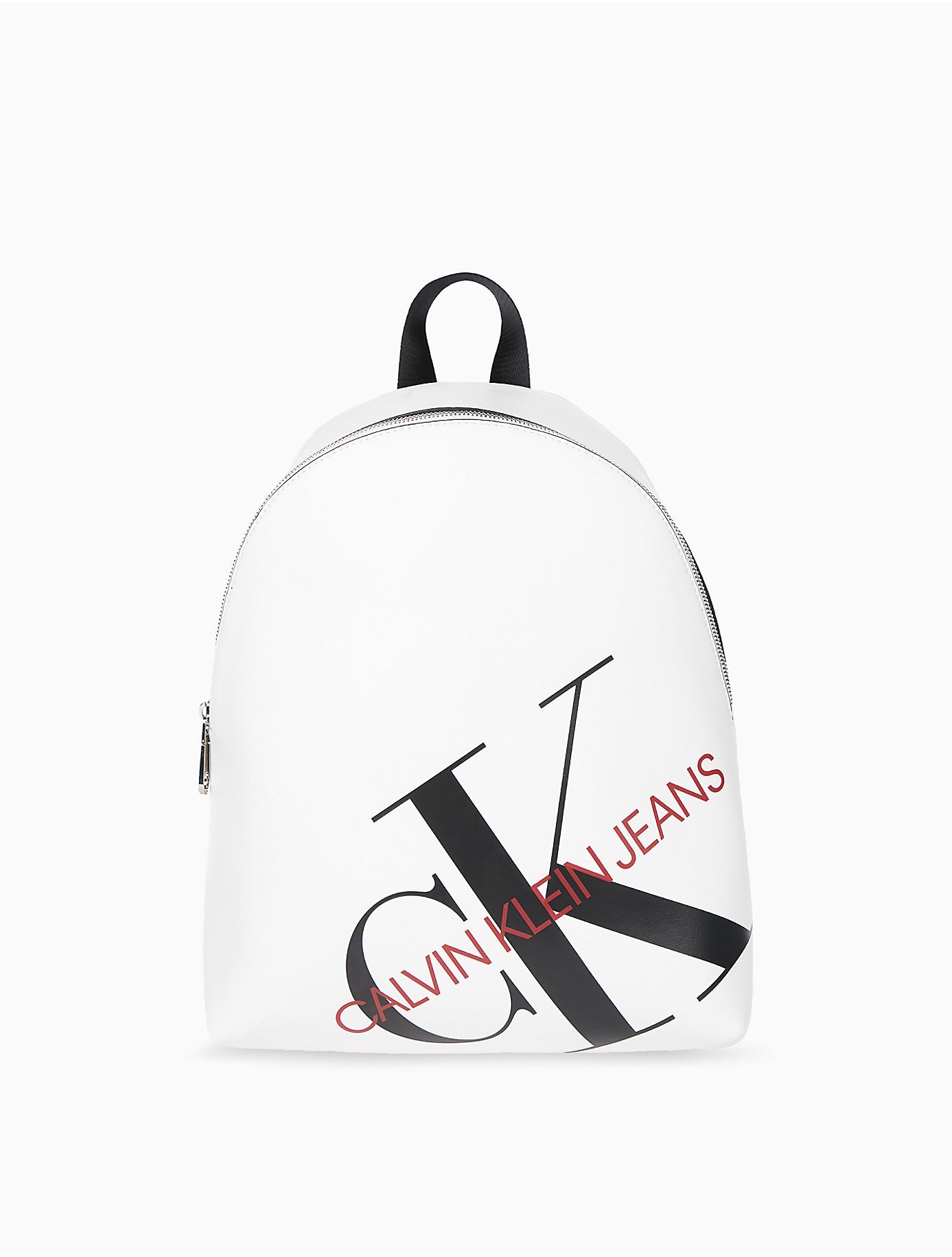 Calvin Klein Logo Backpack in White | Lyst Canada