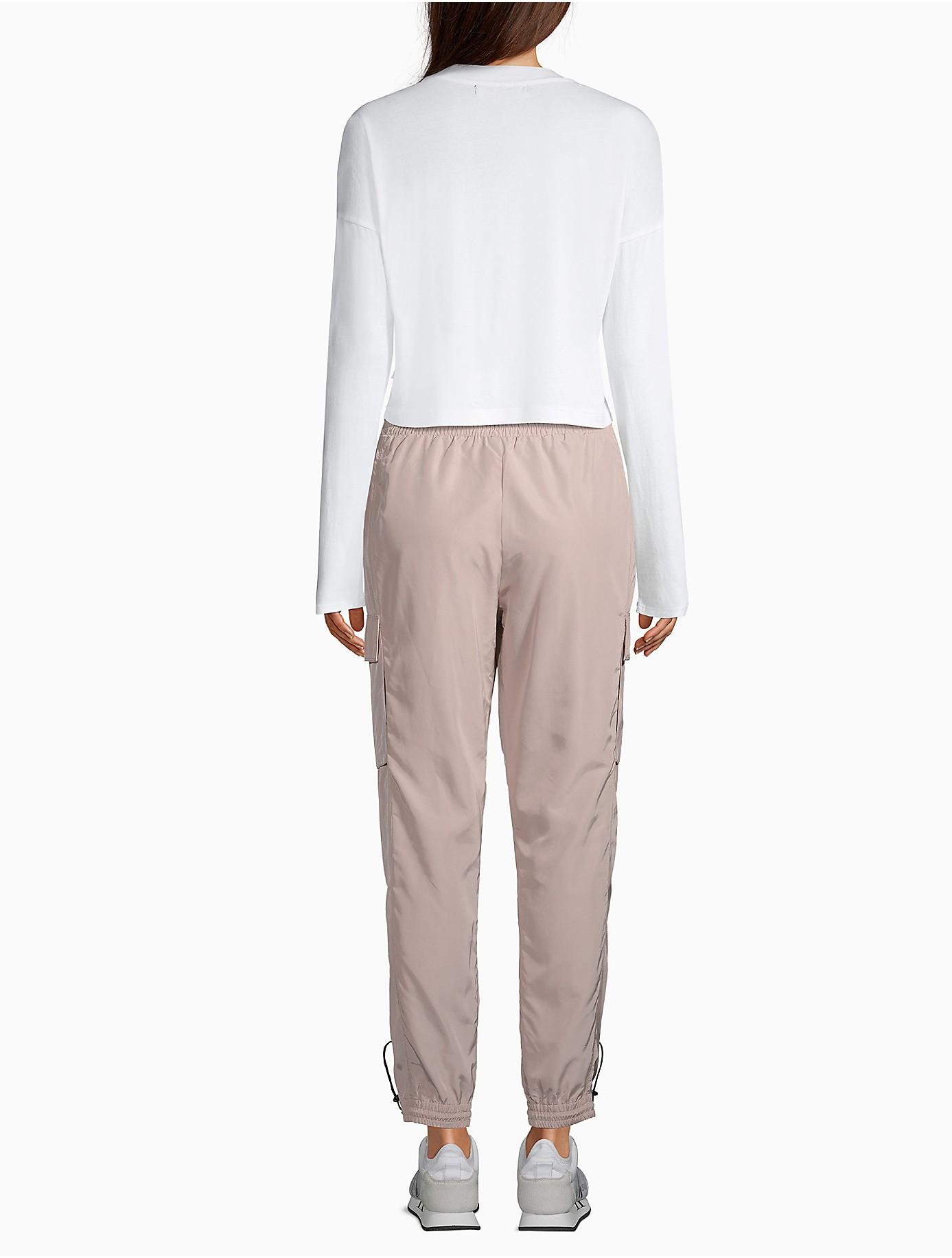 Calvin Klein Synthetic Performance Elasticated Zip Pocket Cargo Pants in Pink Ice (Pink) - Lyst