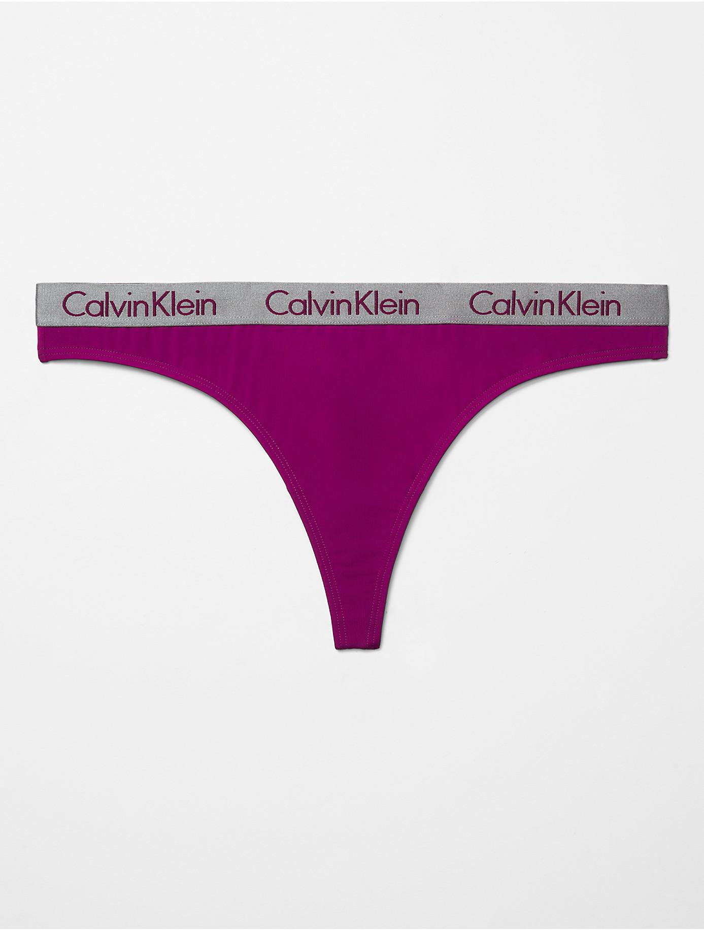 Calvin Klein Synthetic Underwear Logo Micro Thong in Purple - Lyst