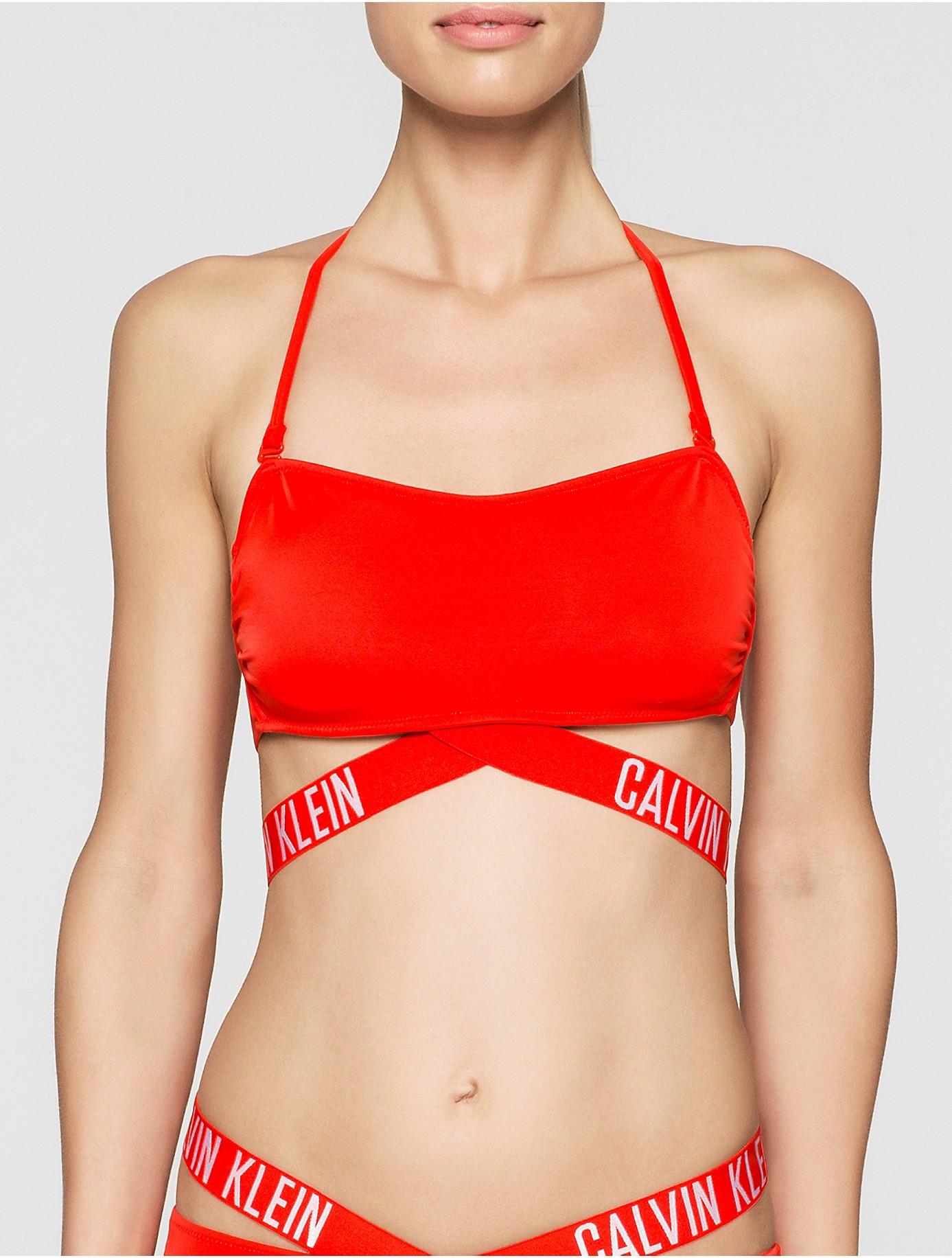 calvin klein red bikini top