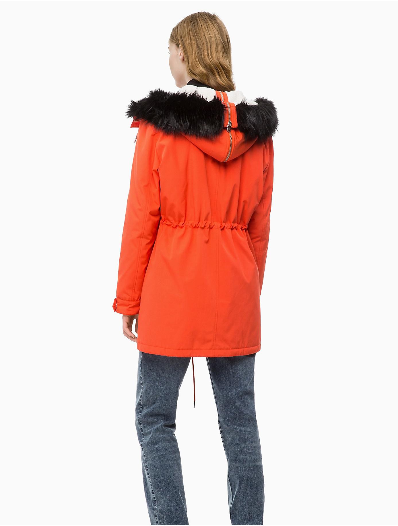 calvin klein orange parka