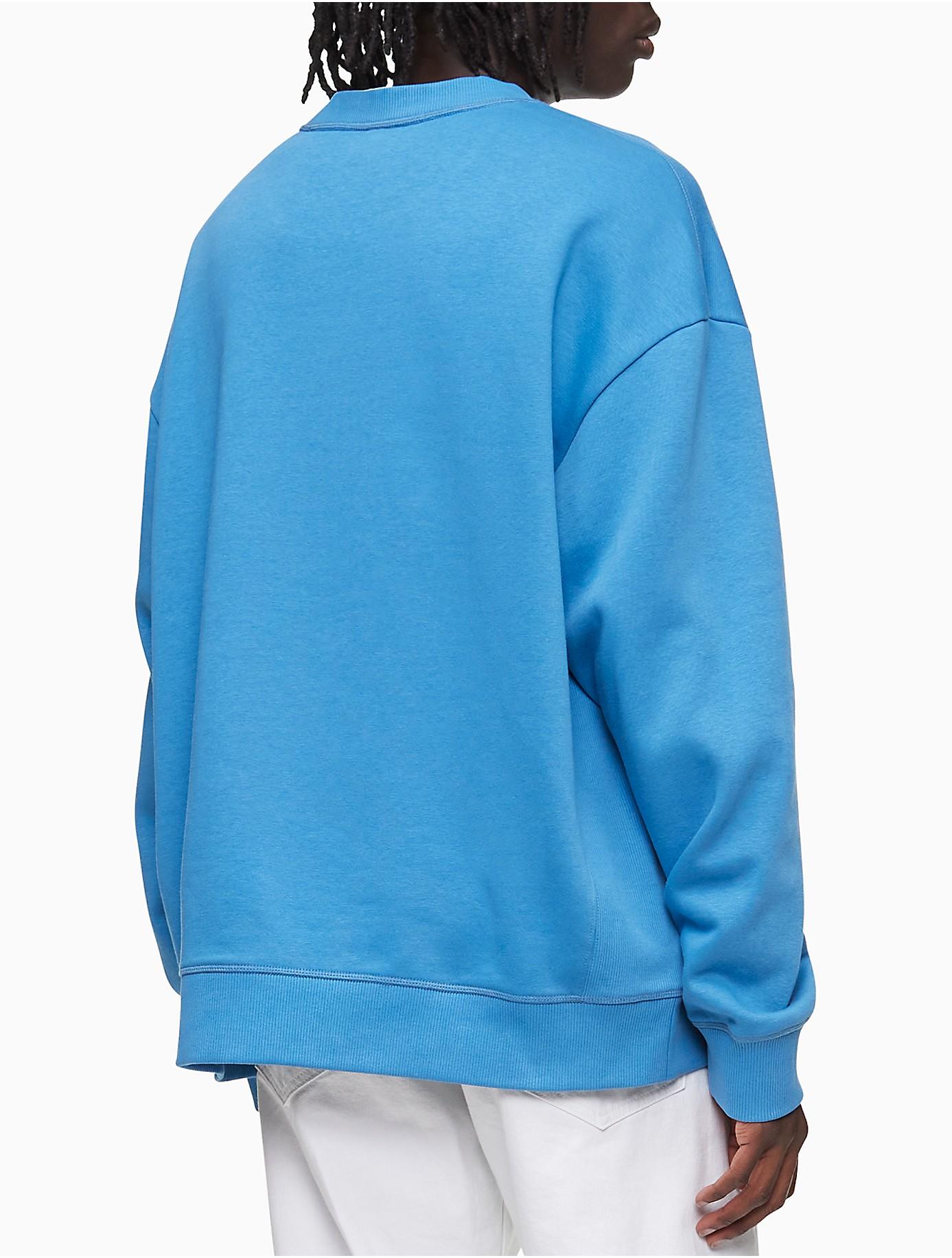Calvin Klein Relaxed Fit Archive Logo Fleece Sweatshirt in Blue for Men |  Lyst