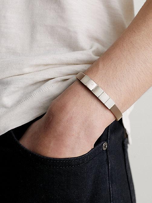 Calvin Klein Minimalistisches Verstellbares Lederarmband in Weiß