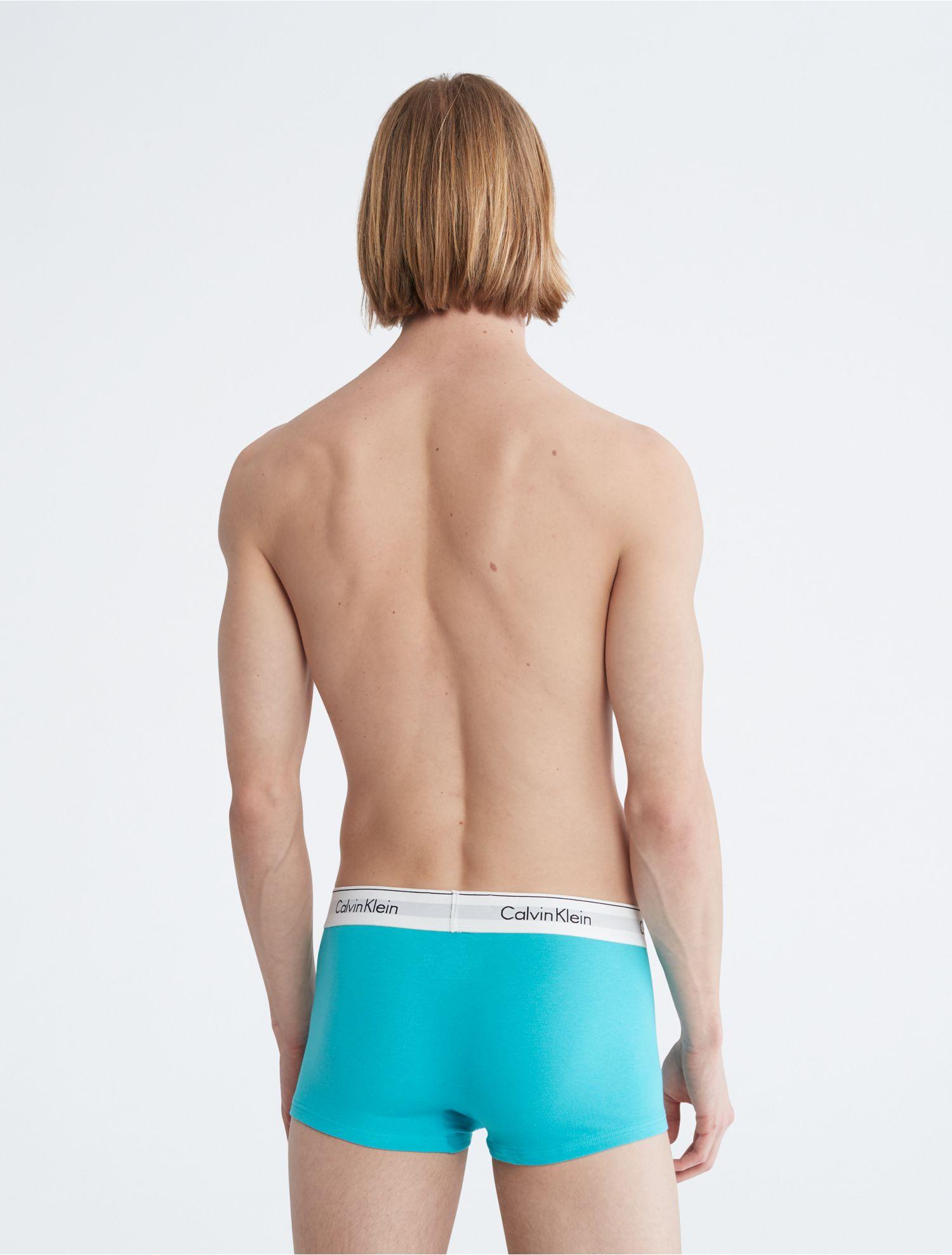 Calvin Klein Modern Cotton Stretch 2-pack Low Rise Trunks in Blue for Men |  Lyst