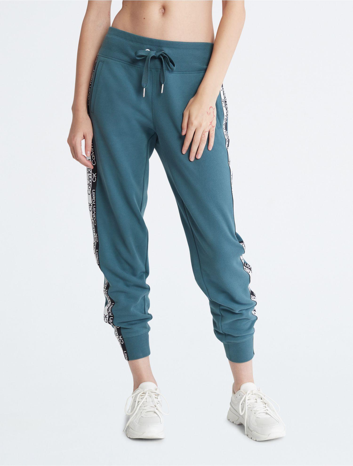 Calvin Klein Performance Double Logo Tape Joggers in Blue