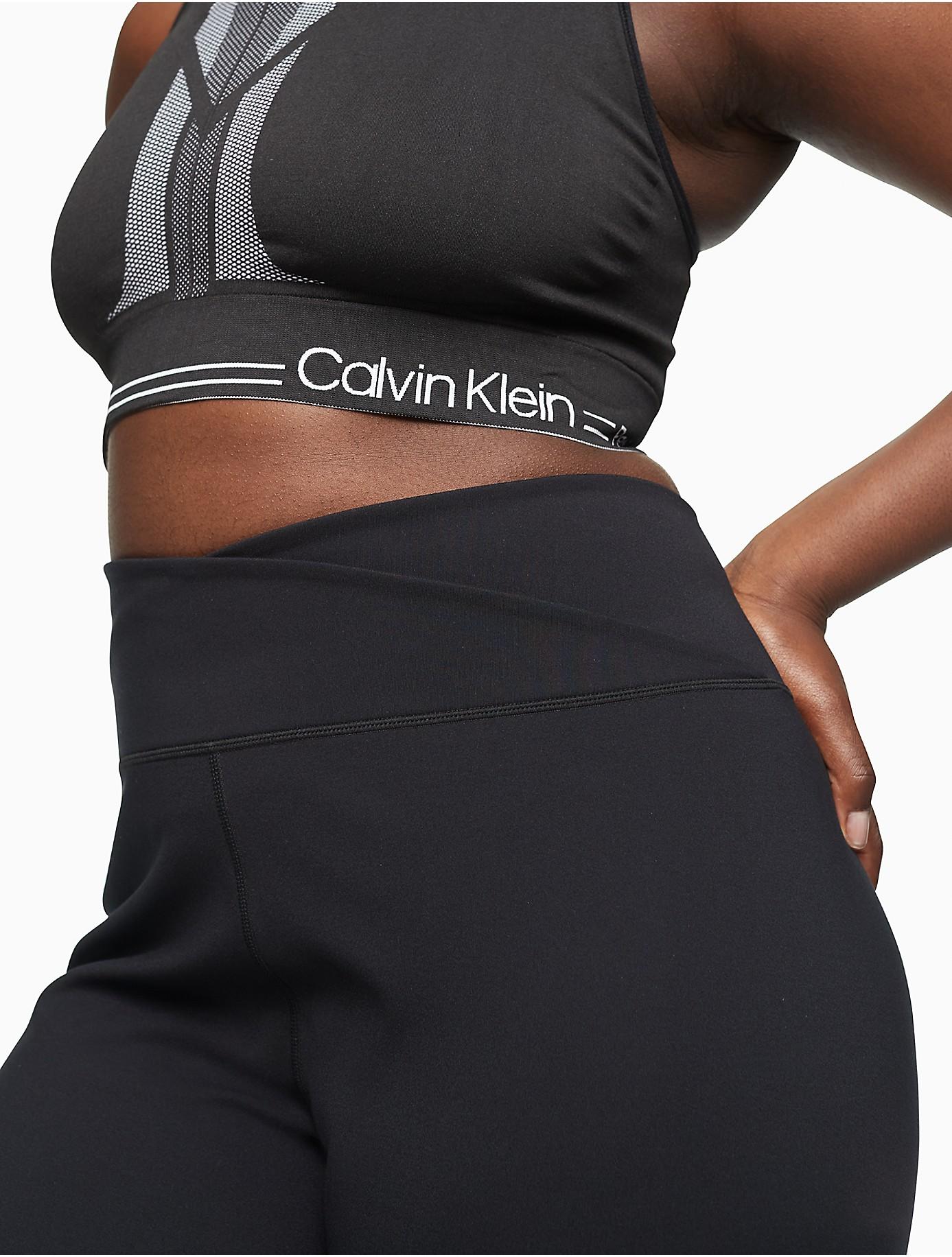 Calvin Klein Plus Size Performance Embrace High Waist Flared Pants in Black