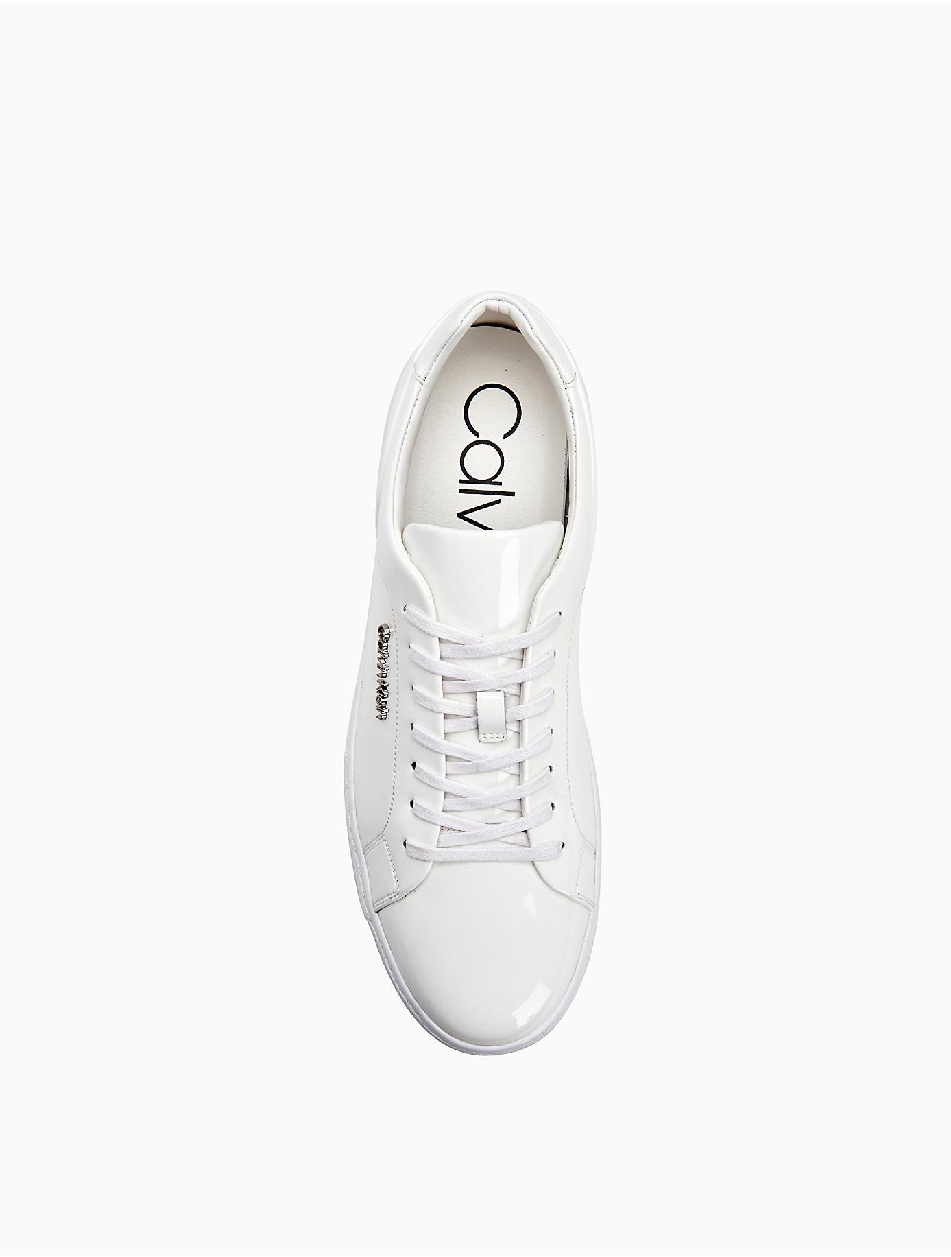 Calvin Klein Fuego Patent Leather Sneaker in White for Men | Lyst