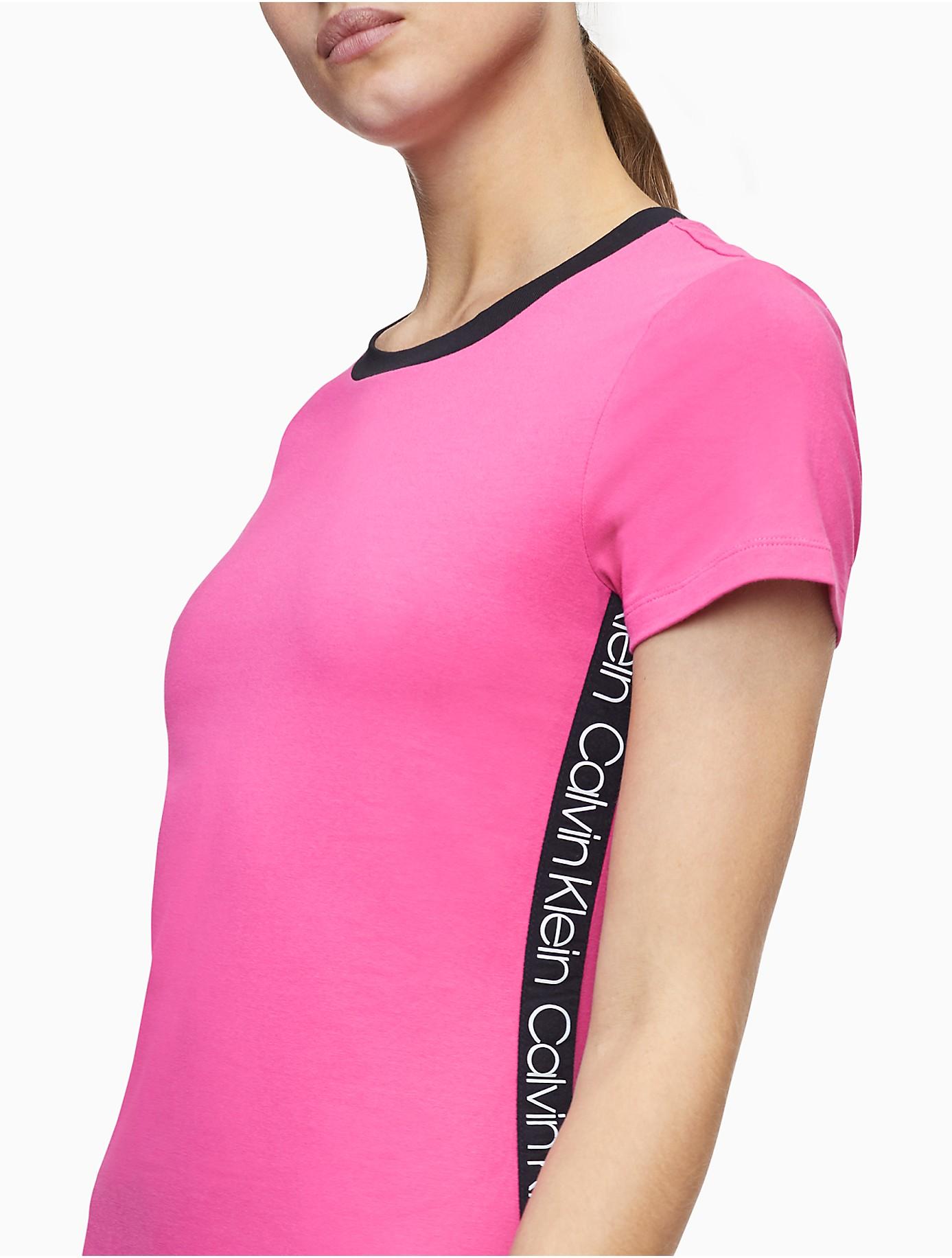 Calvin Tape in Klein Logo | T-shirt Lyst Pink Dress Ringer Crewneck