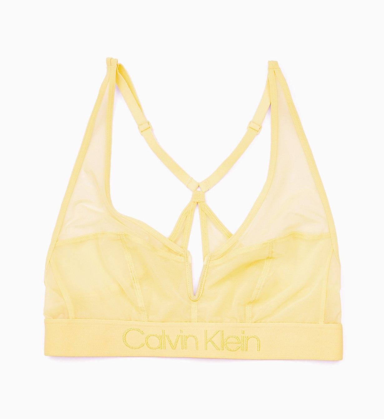 Calvin Klein Lace Bralette Tonal Logo in Yellow Lyst