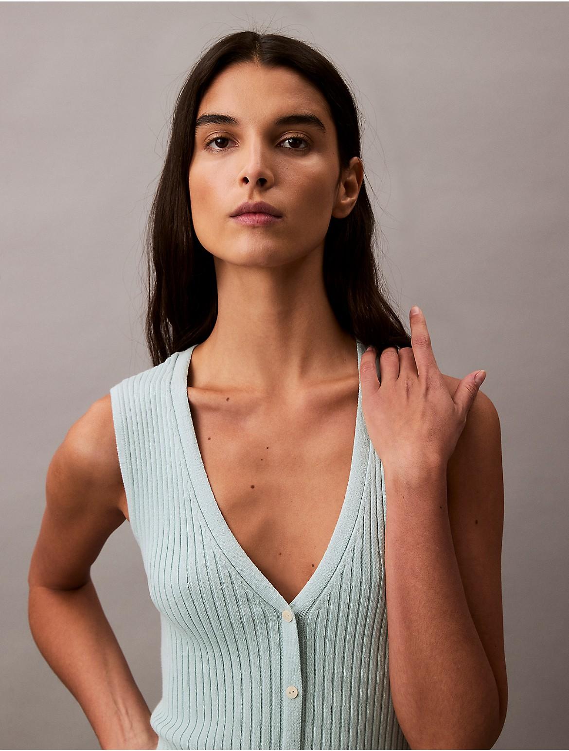 smooth cotton rib v-neck sweater midi dress Relaxed V-Neck Midi Sweater Dress in Cotton Merino