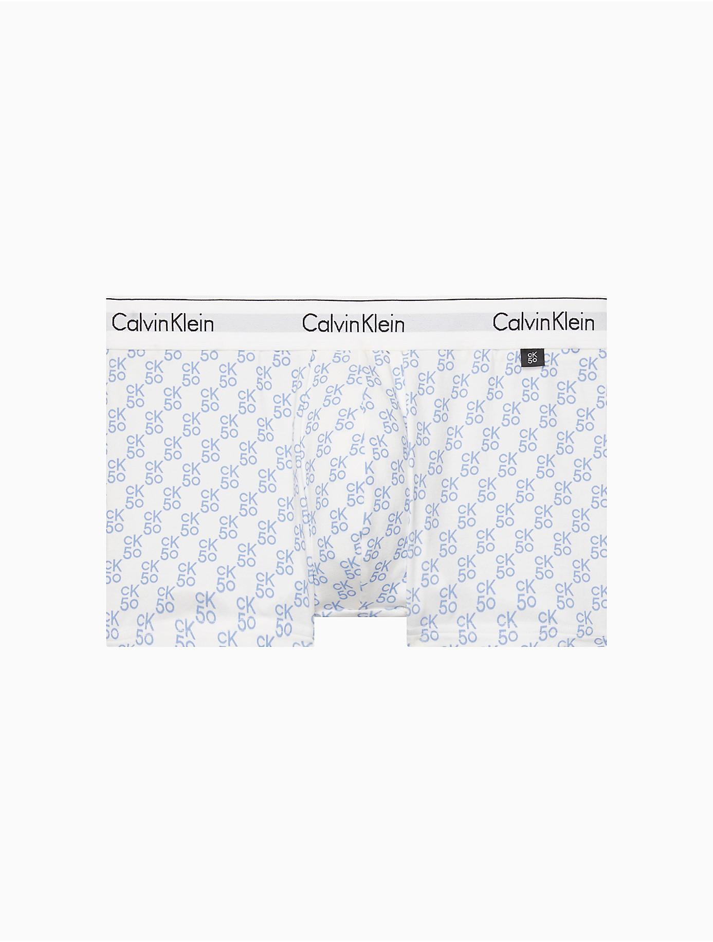 Calvin Klein Modern Cotton Stretch Ck50 Allover Logo Trunk In Periwinkle White For Men Lyst Calvin Klein Modern Cotton Stretch Ck50 Allover Logo Trunk In Periwinkle White For Men Lyst