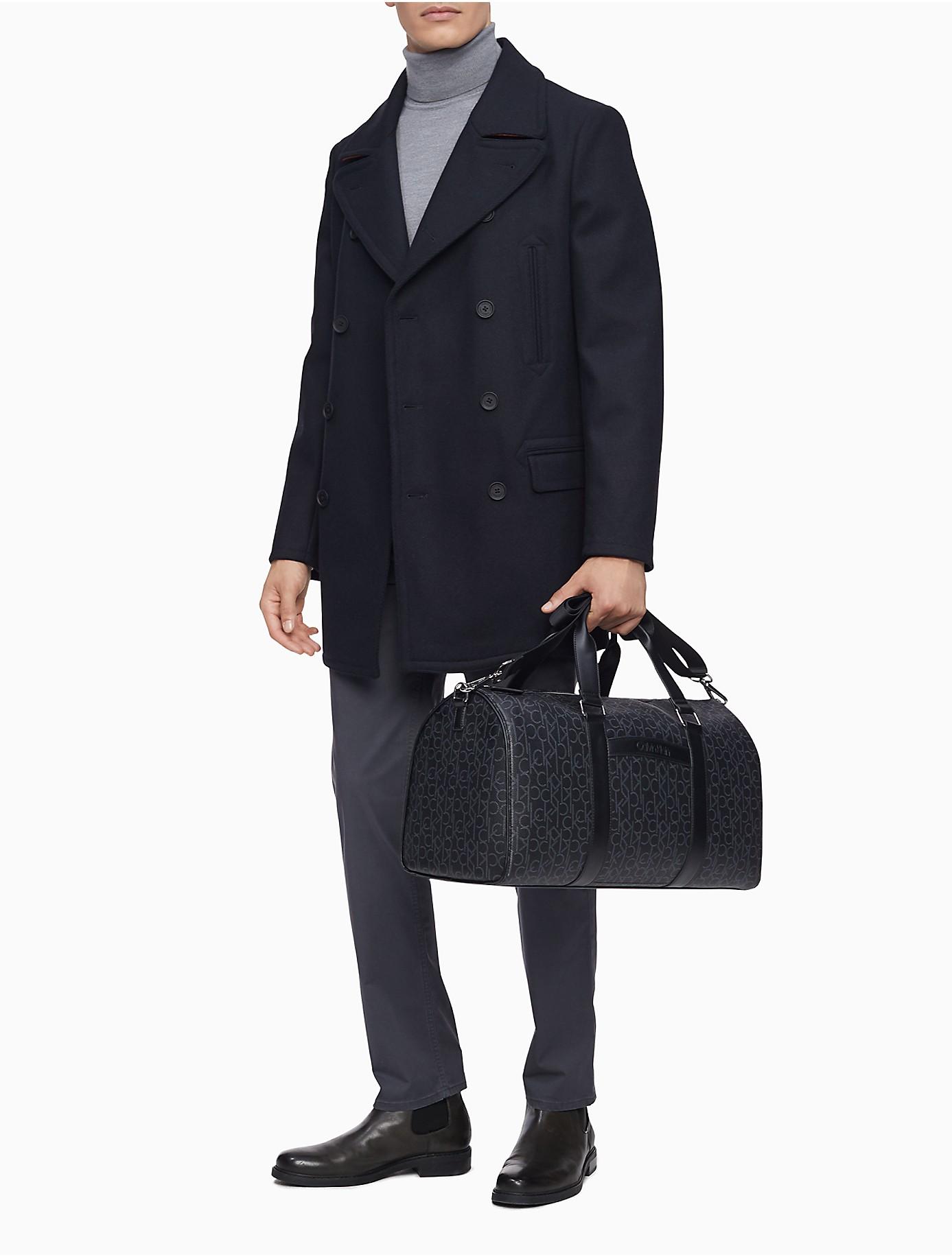 Calvin Klein Monogram Logo Weekender Bag in Black for Men | Lyst