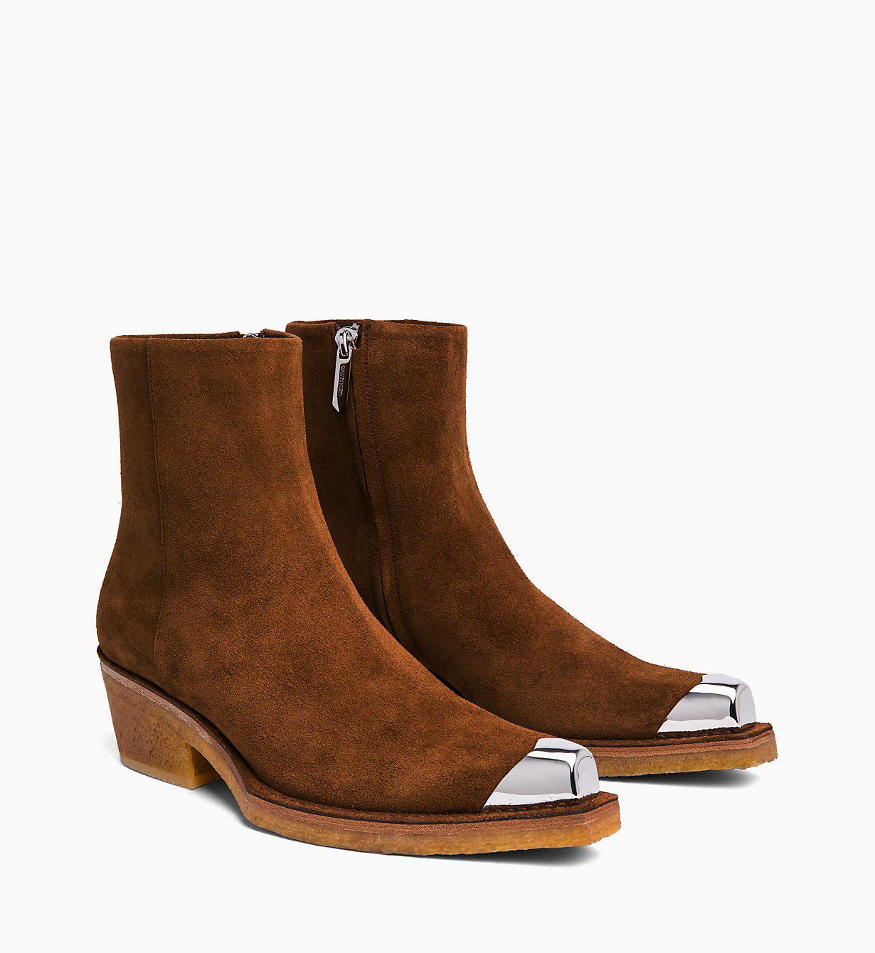 calvin klein boots silver toe