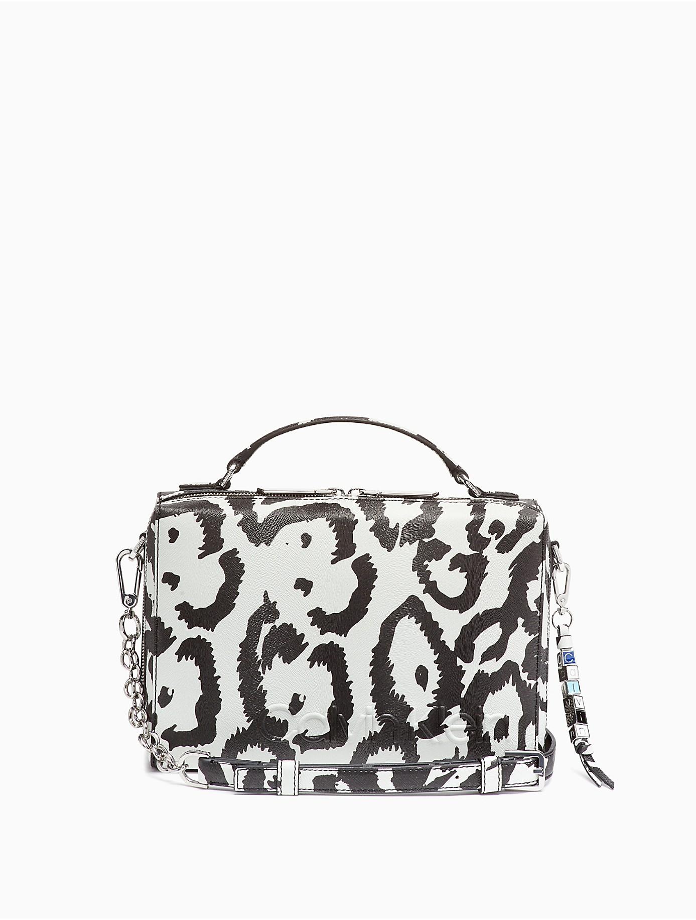 Calvin Klein Synthetic Box Printed Nylon Mini Crossbody Bag in Black Lyst