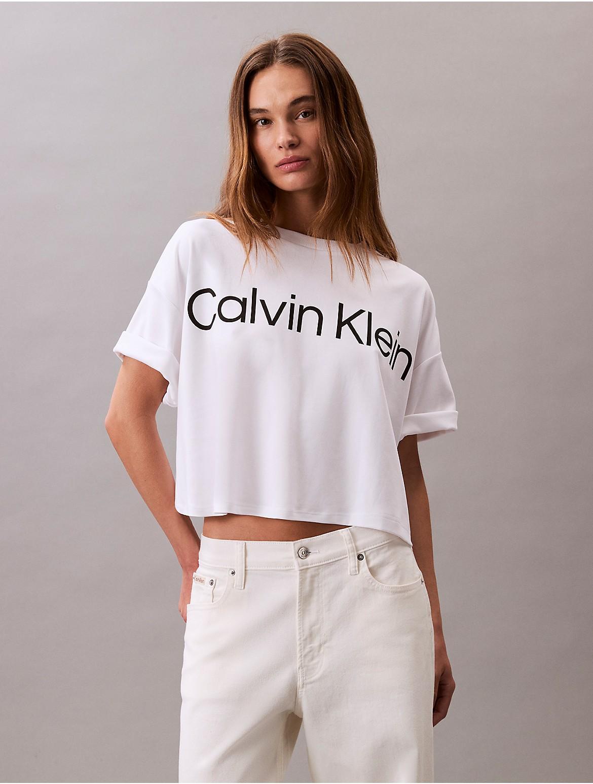 ★ ★ Women's Liquid CK Crop Short Sleeve T-Shirt $44.50 Calvin Klein Women's Short Sleeve Tie Dye Cropped Top