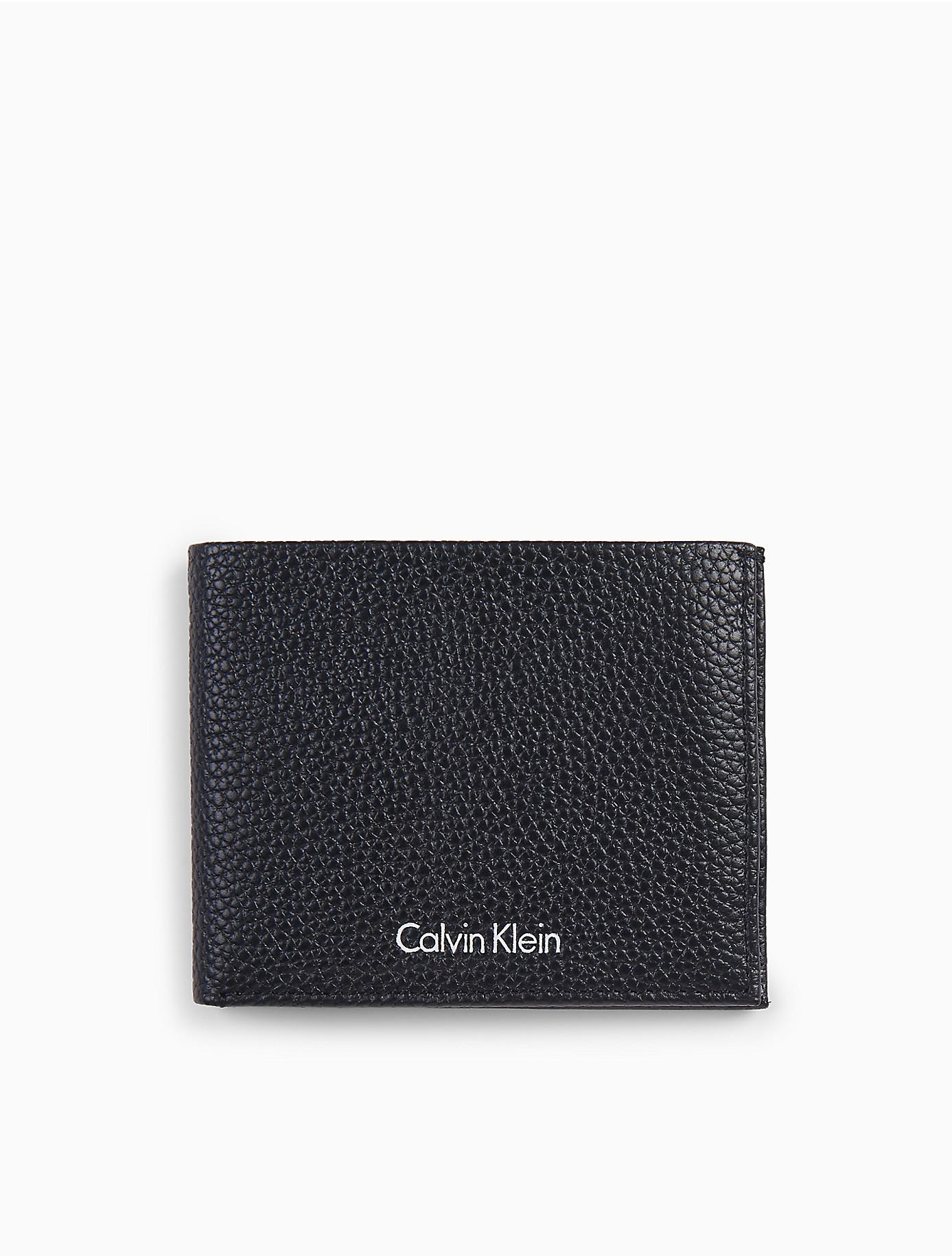 calvin klein leather slimfold wallet