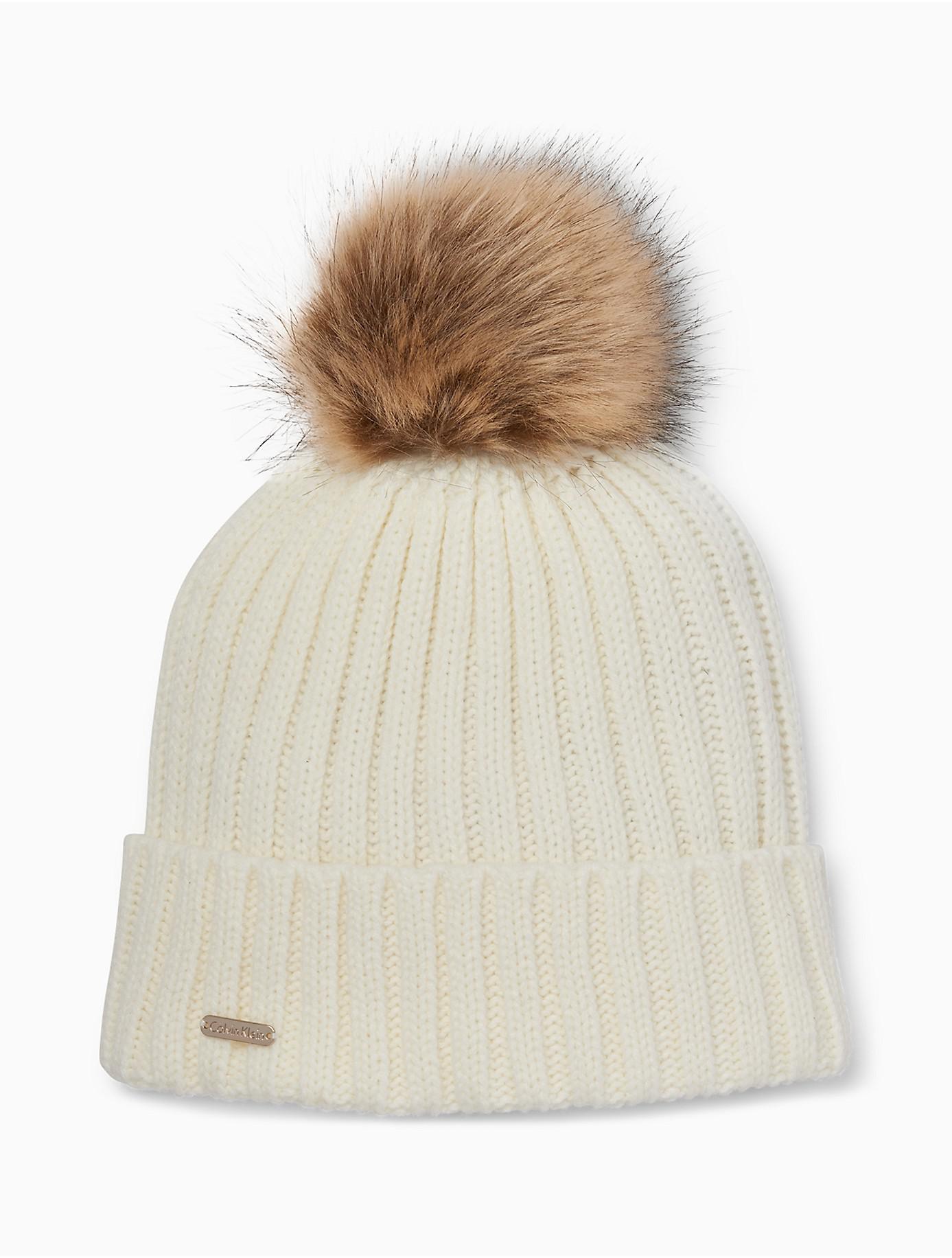 calvin klein pom pom beanie