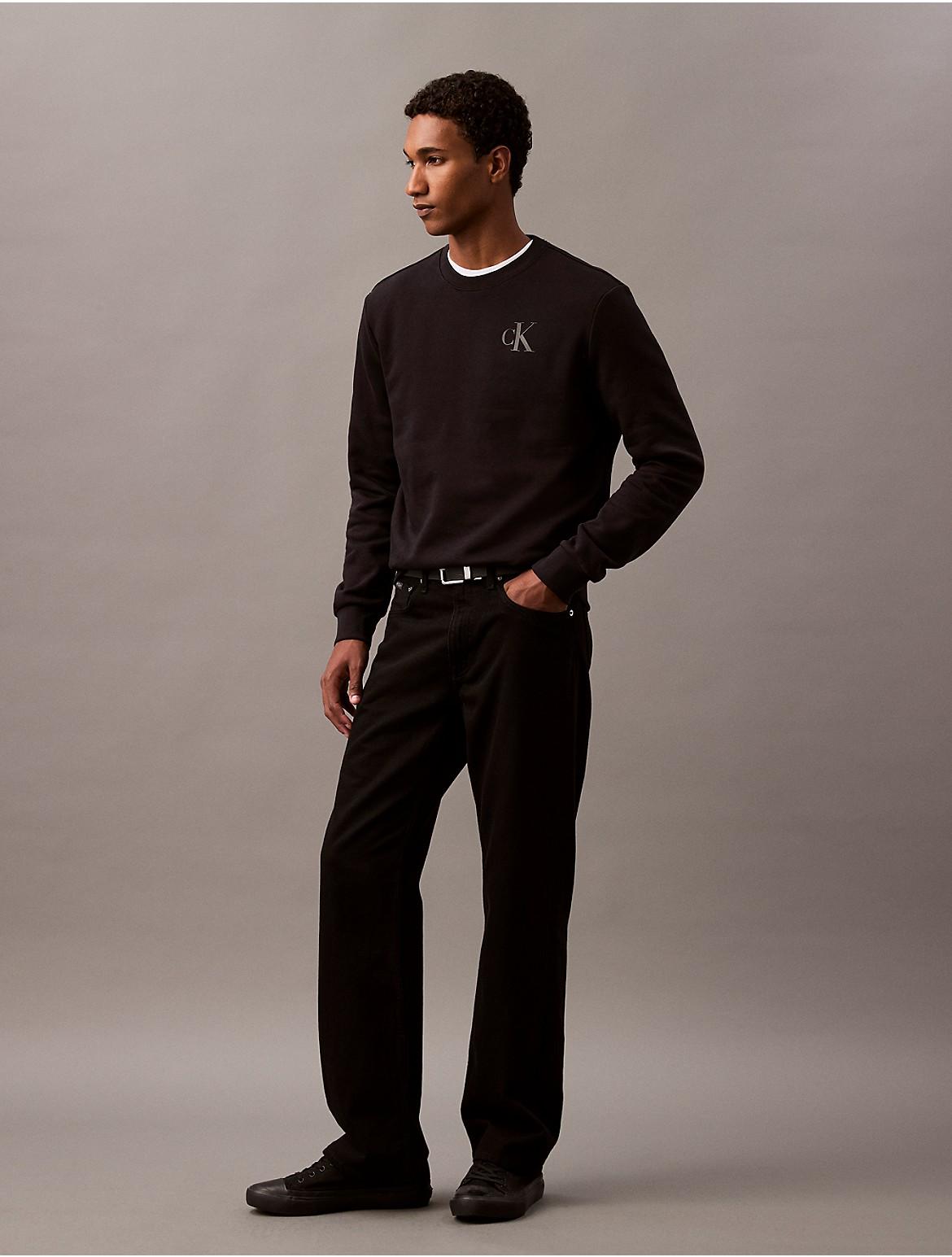 Calvin klein monogram logo crewneck sweatshir hotsell