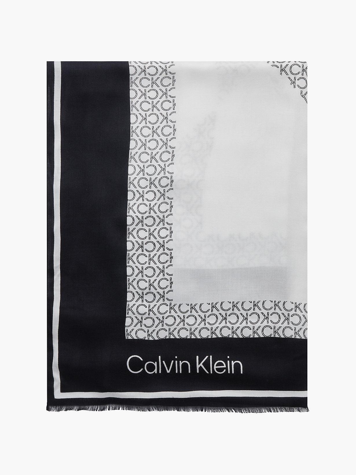 Calvin Klein Logo Scarf in Black | Lyst UK