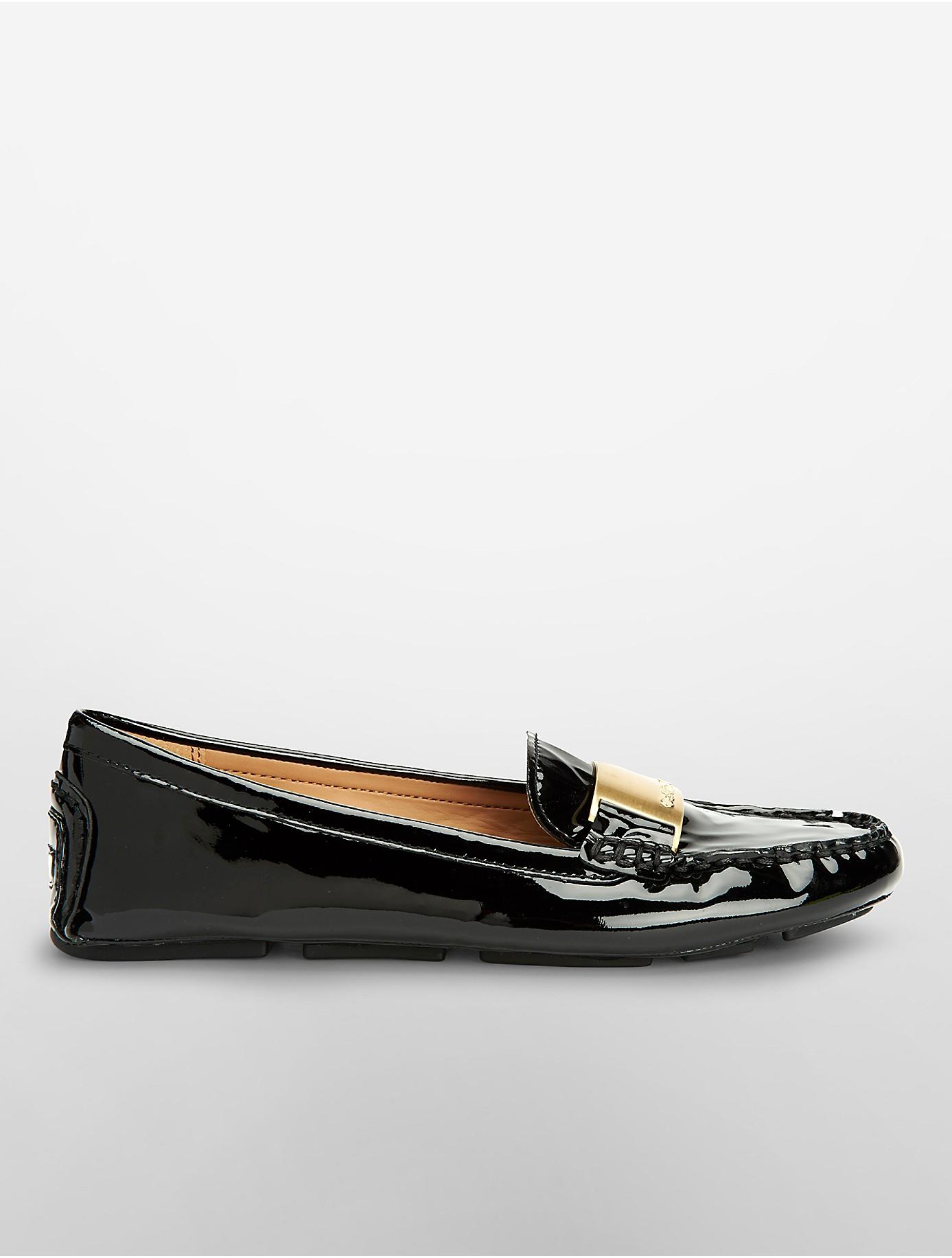 Calvin Klein Leather Lisette Patent Loafer in Black - Lyst