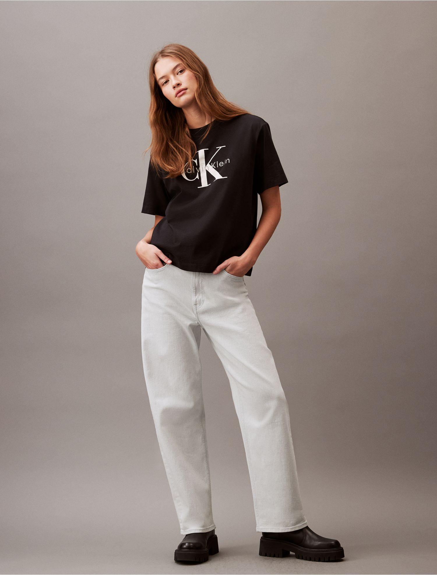 保存版 【Calvin Klein】Monogram Logo Boxy Crewneck T-Shirt 5カラー