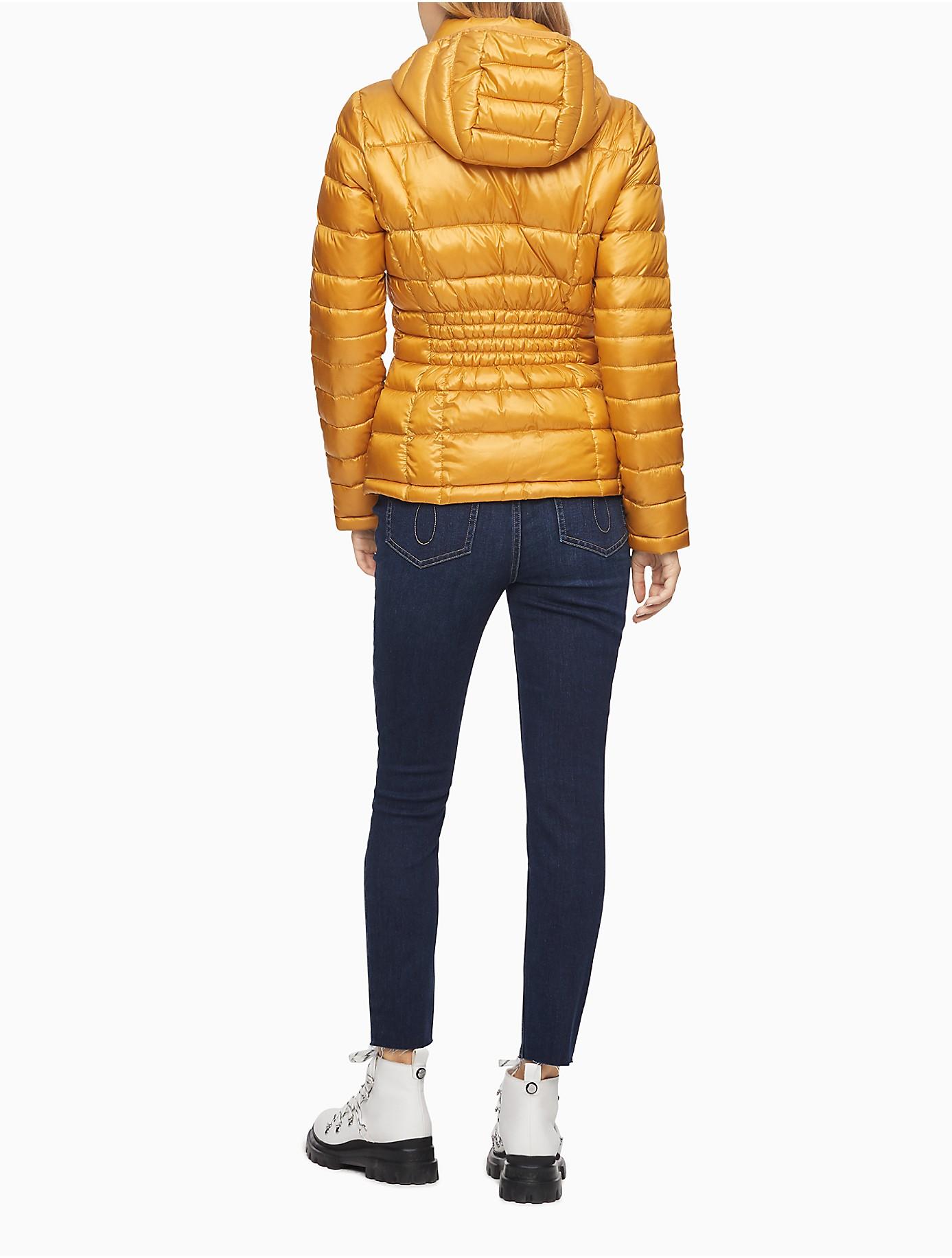 packable down hooded puffer jacket