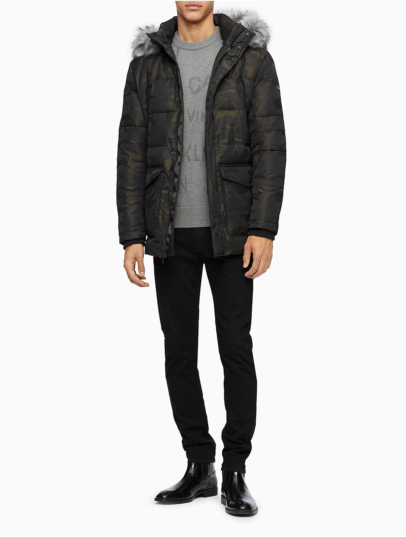 Calvin Klein Classic Fit Camo Puffer Jacket in Black for Men Lyst