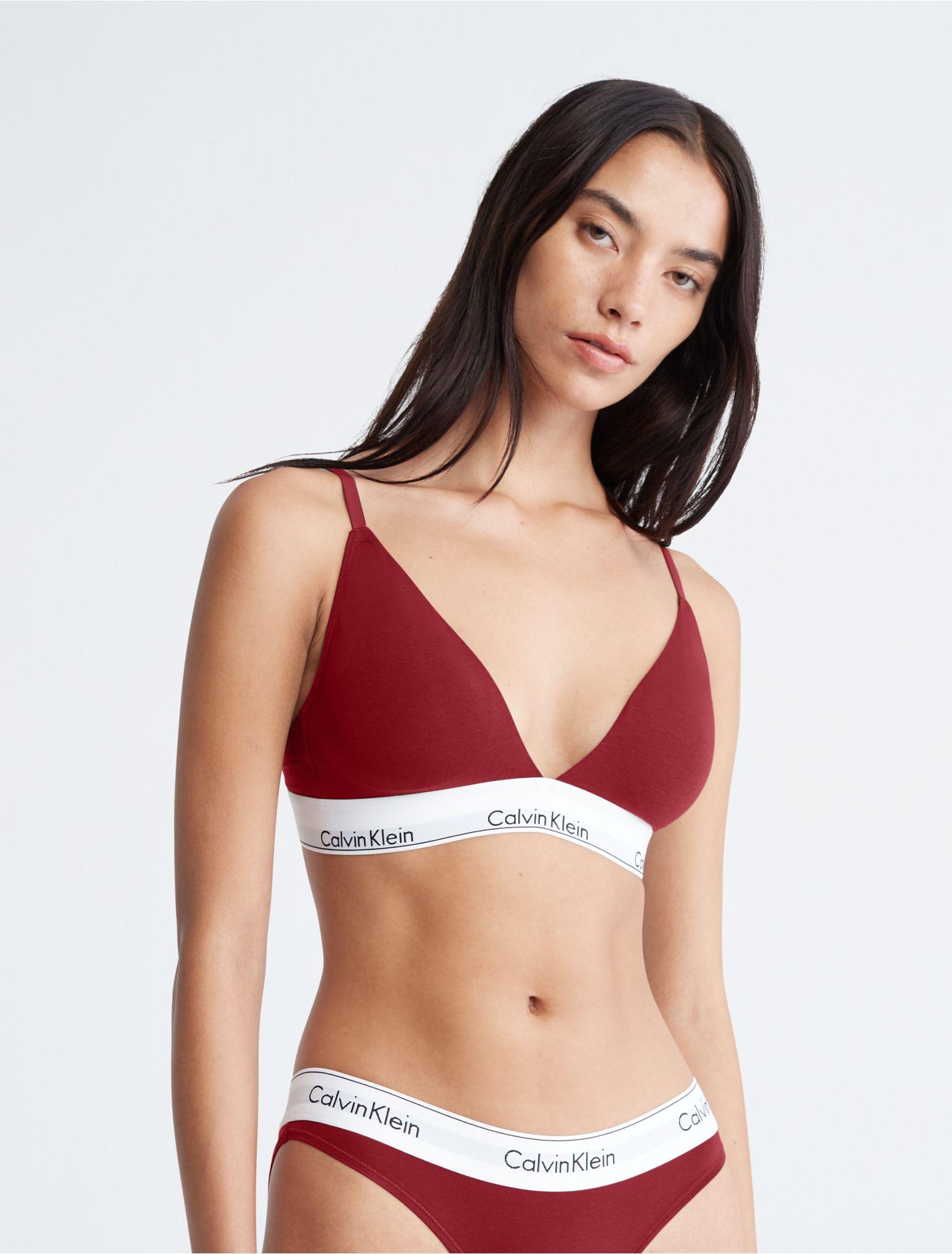 Buy Calvin Klein Red Modern Cotton Unlined Triangle Bralette from Next  Canada