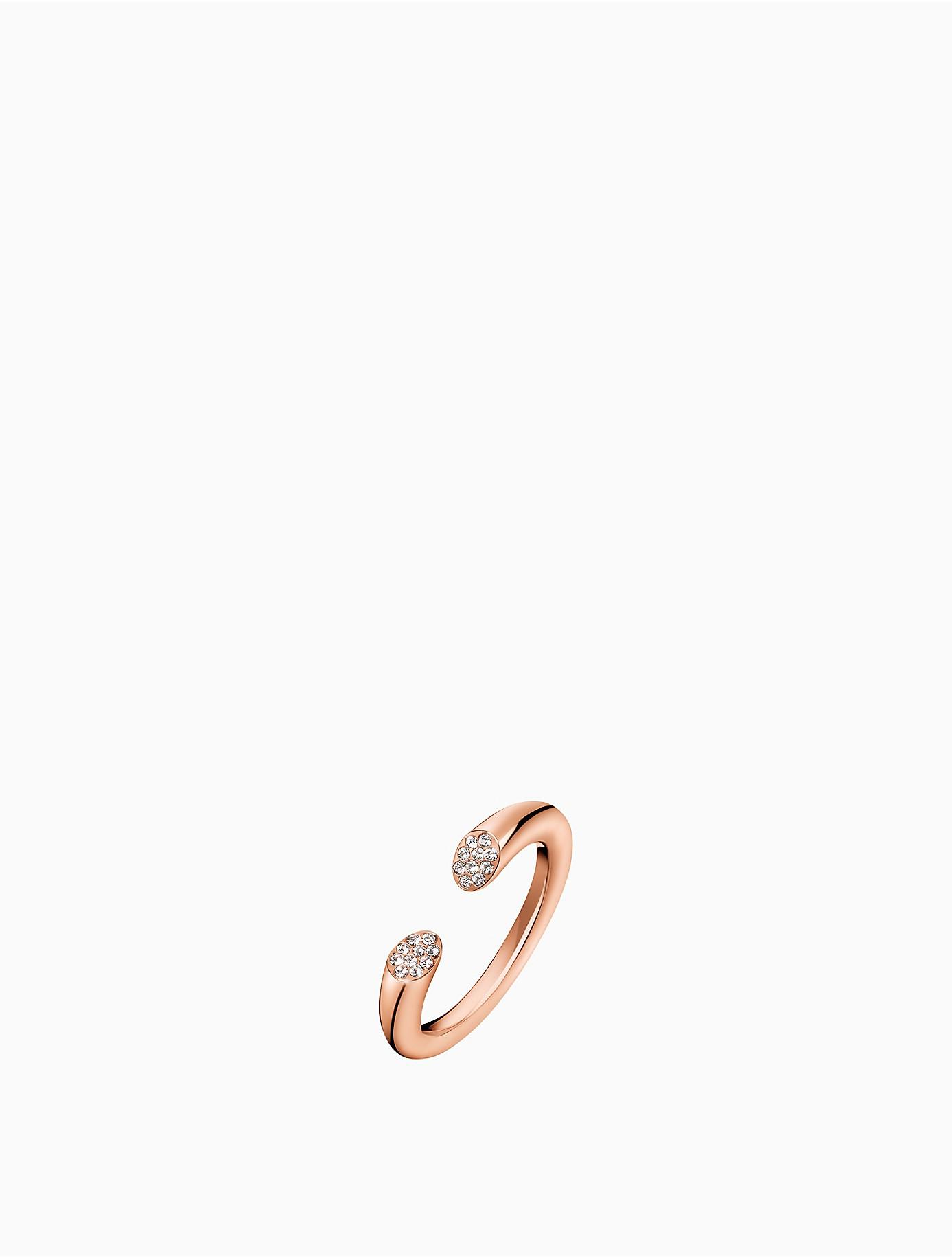 Calvin Klein Brilliant Rose Gold Crystal Ring in Metallic - Lyst