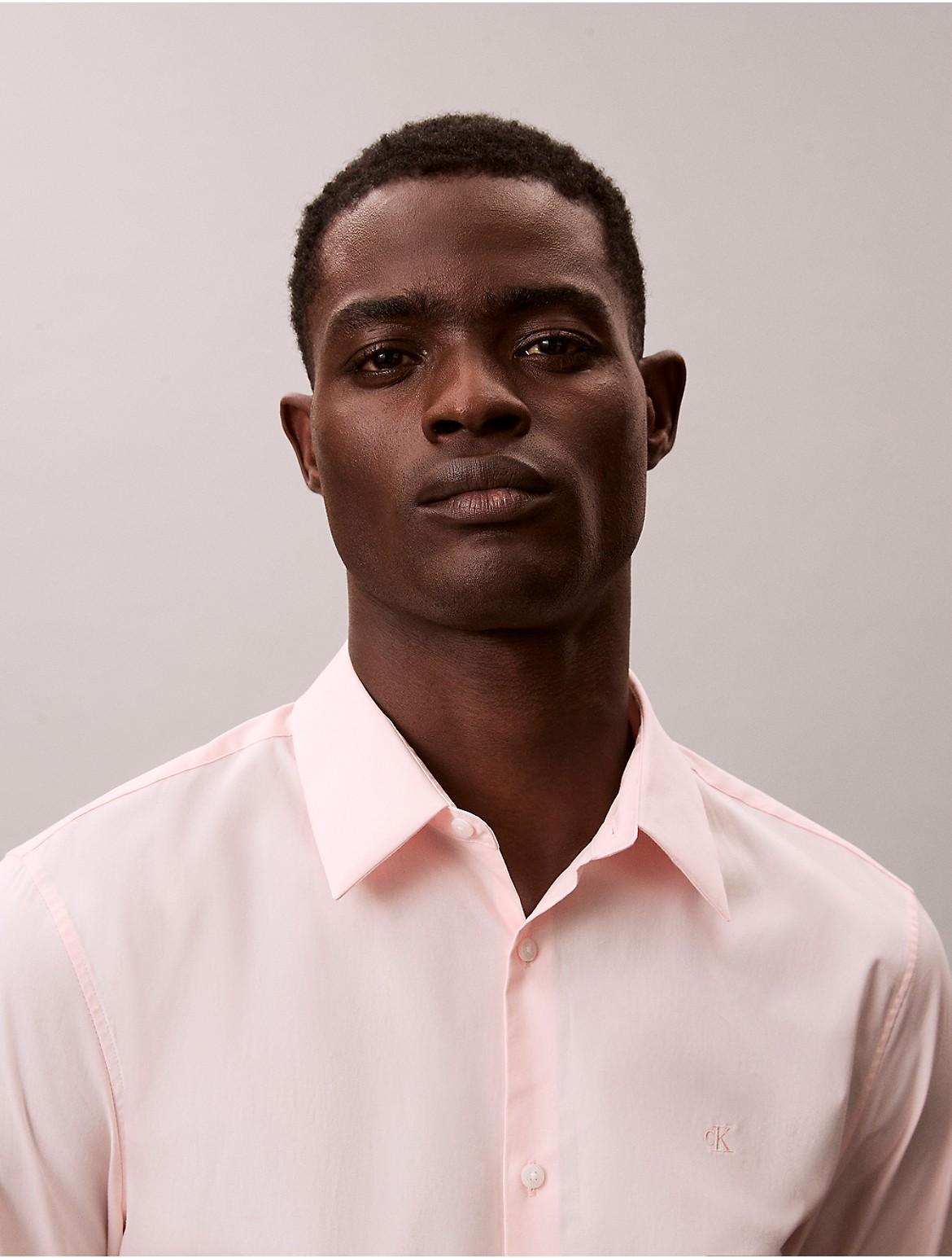 calvin klein pink dress shirt Calvin Klein Men's Long-Sleeve Slim-Fit Dress Shirt - Pink