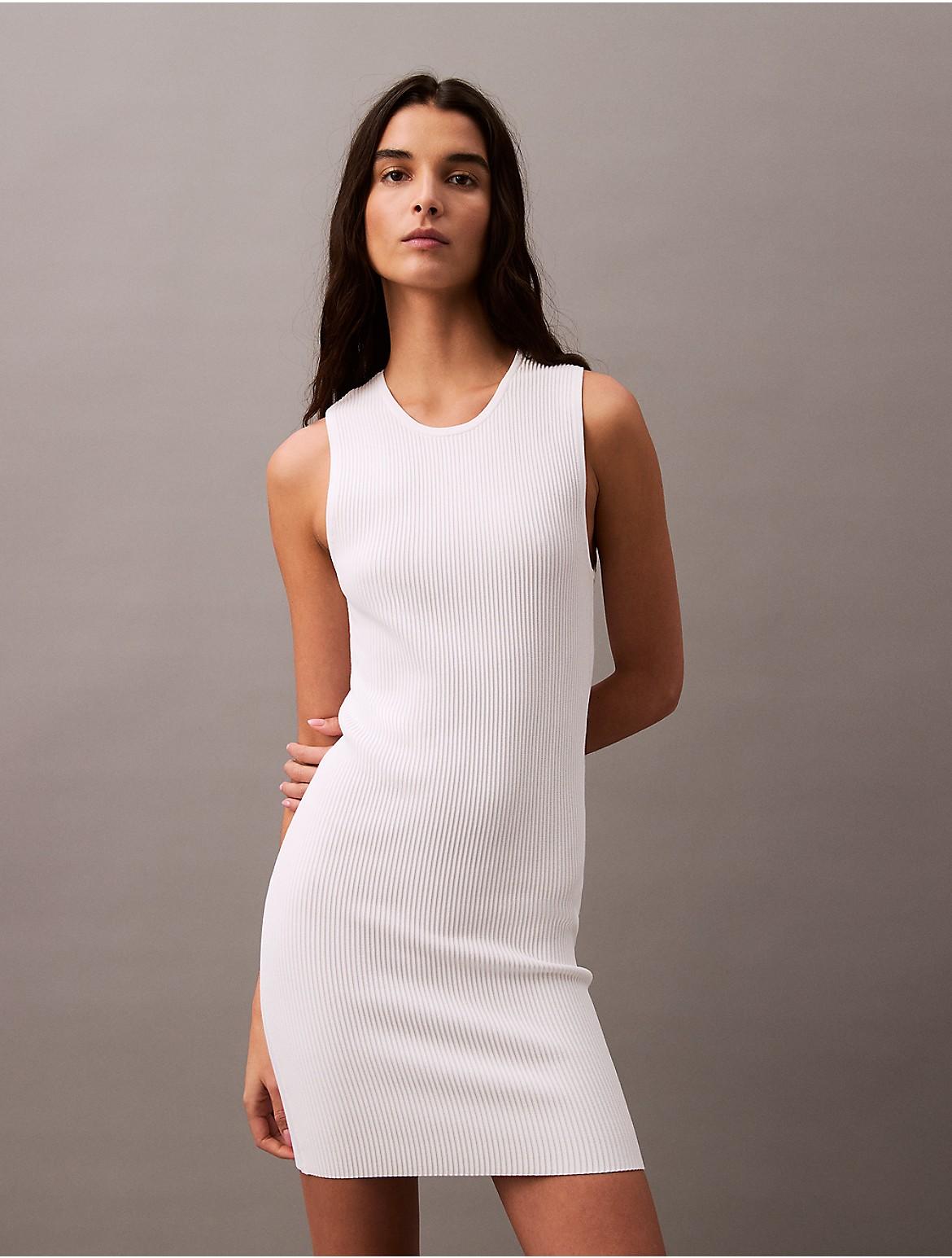 calvin klein white bodycon dress Calvin Klein heavy textured shine mini dress in off white