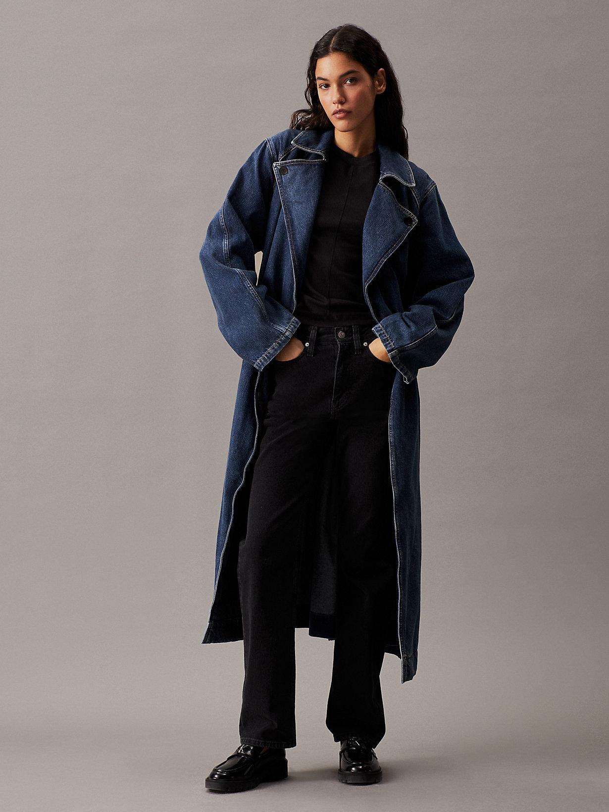 Calvin Klein Relaxed Denim Trench Coat in Blue Lyst UK
