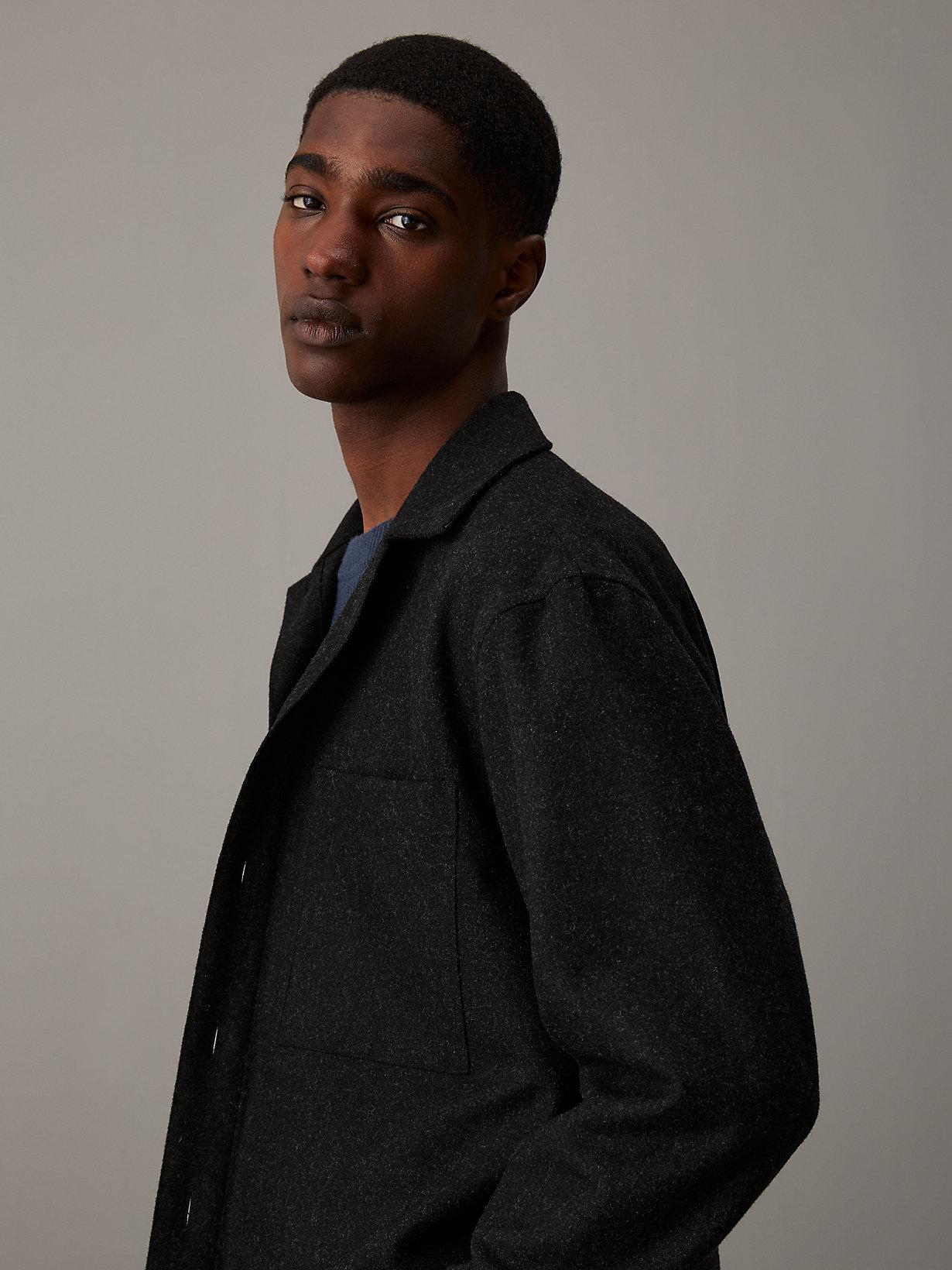 Calvin klein men's shirt collar wool jacket hot sale