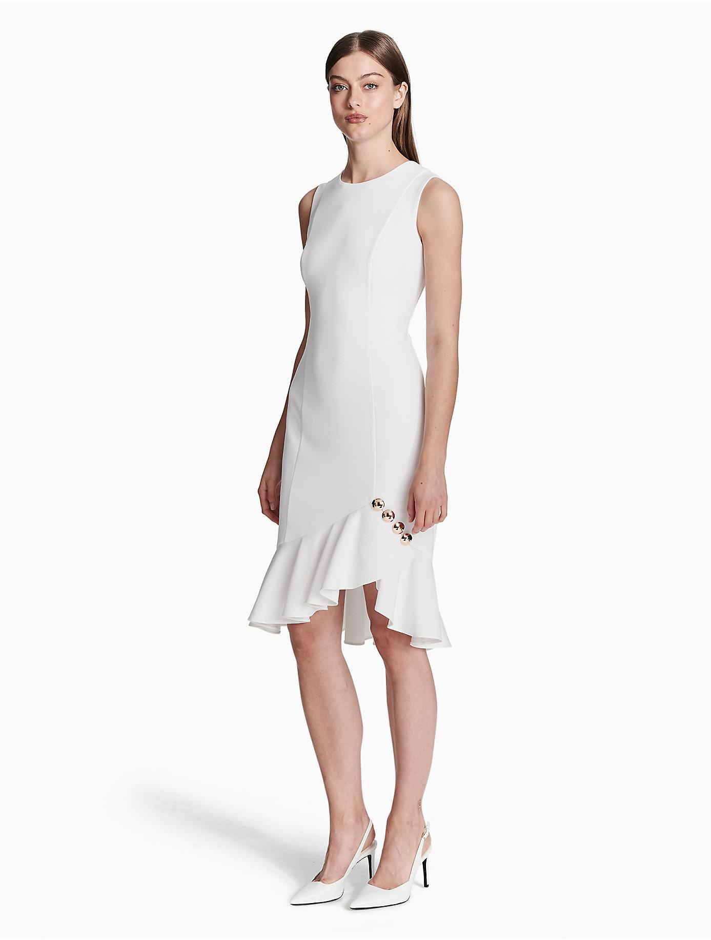 calvin klein ruffle hem dress