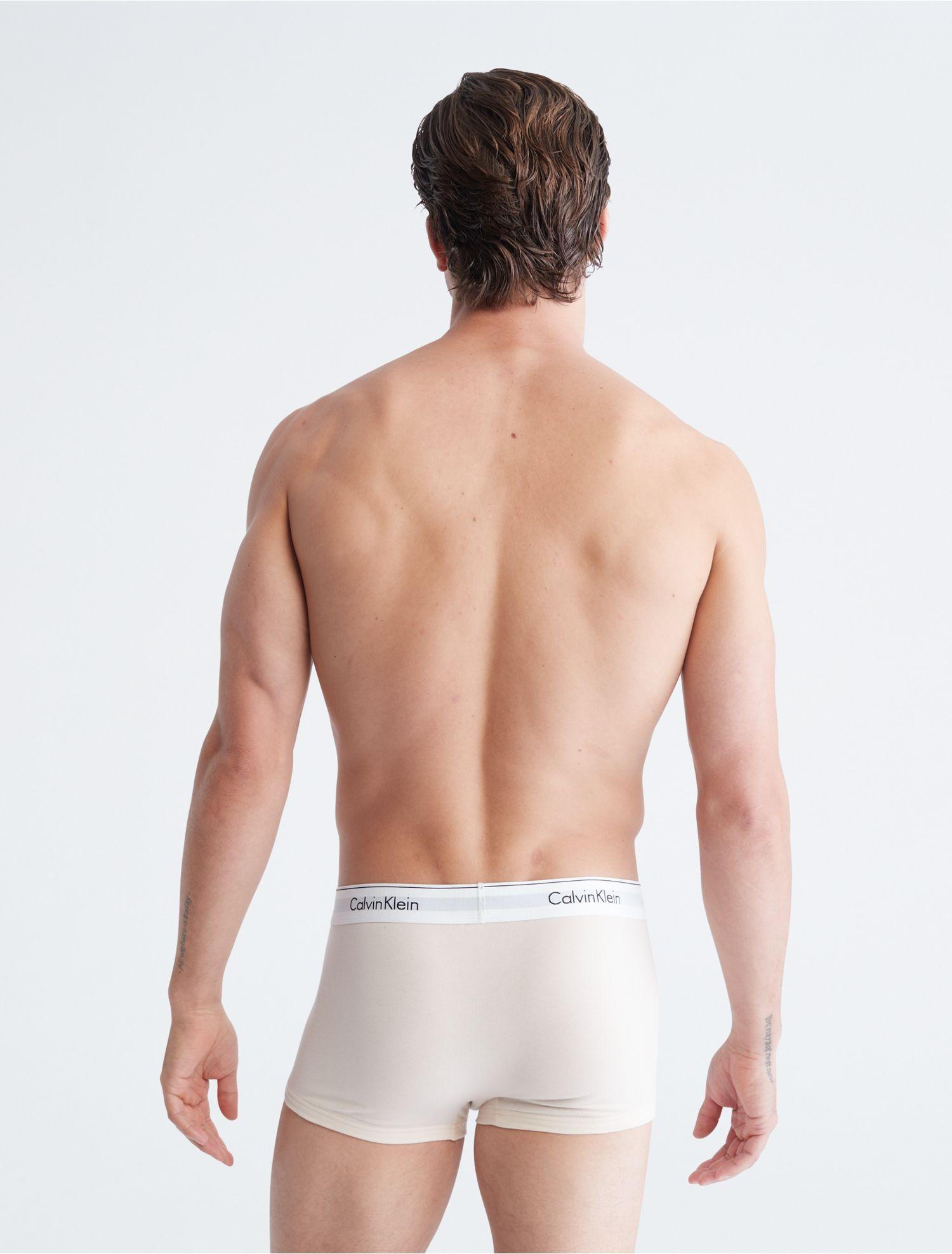 Calvin Klein Modern Cotton Stretch 3 Pack Low Rise Trunk in White for Men