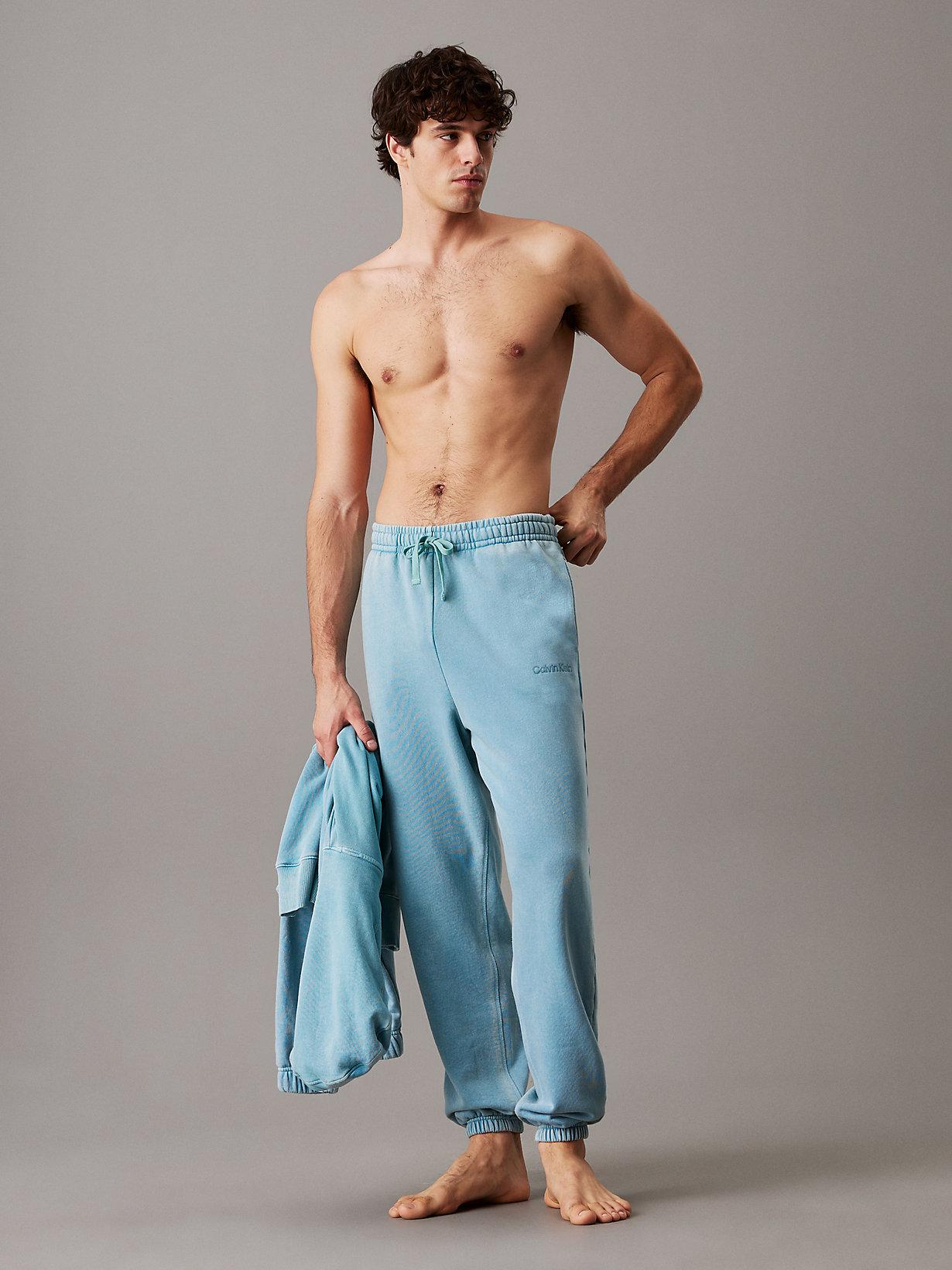 Calvin Klein Cotton Terry Lounge Joggers in Blue for Men Lyst UK