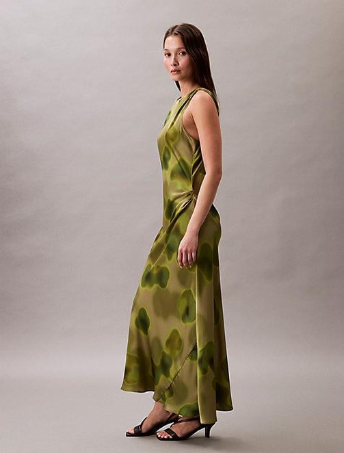 calvin klein satin maxi tank dress Satin Midi Slip Dress Calvin Klein