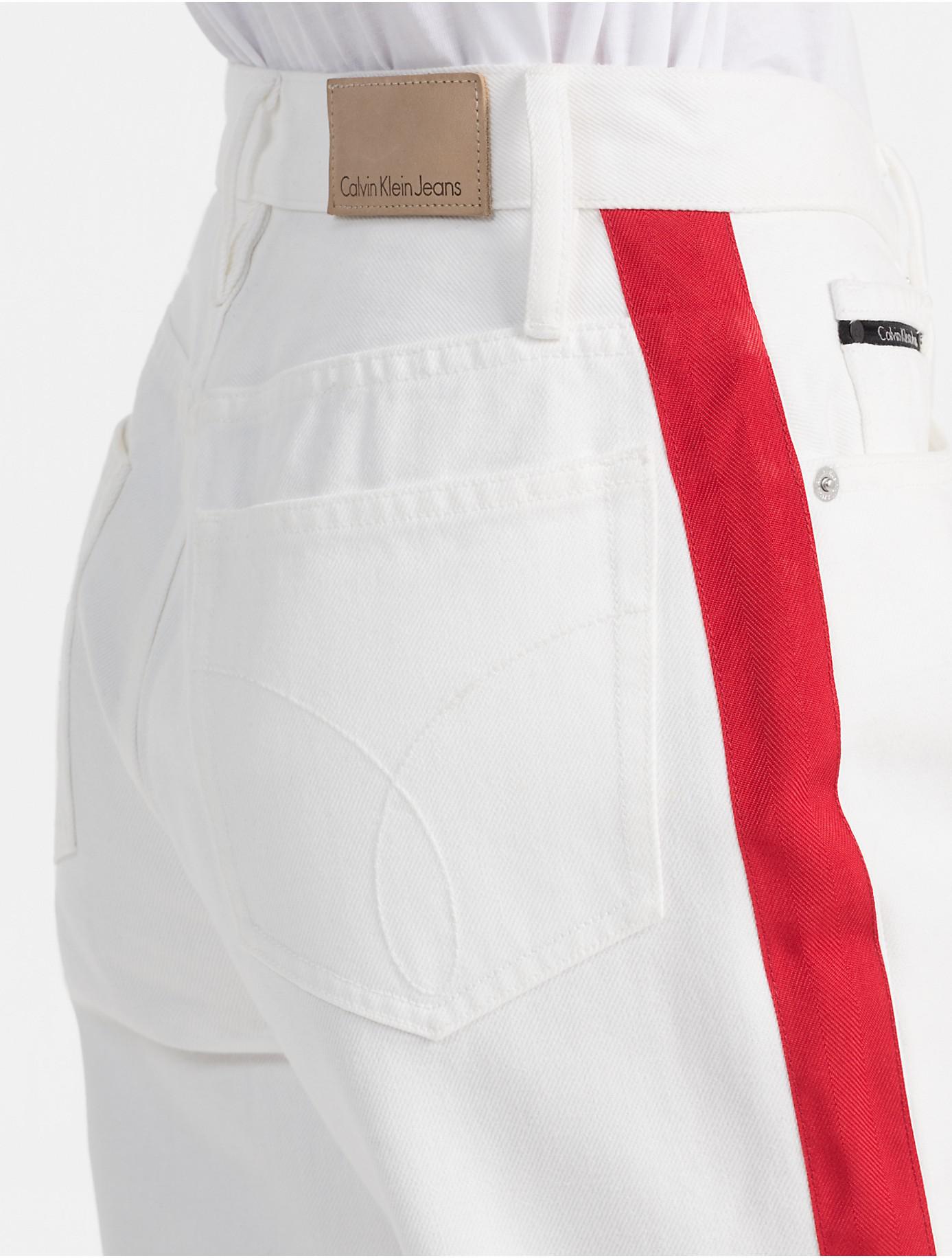 calvin klein red stripe jeans