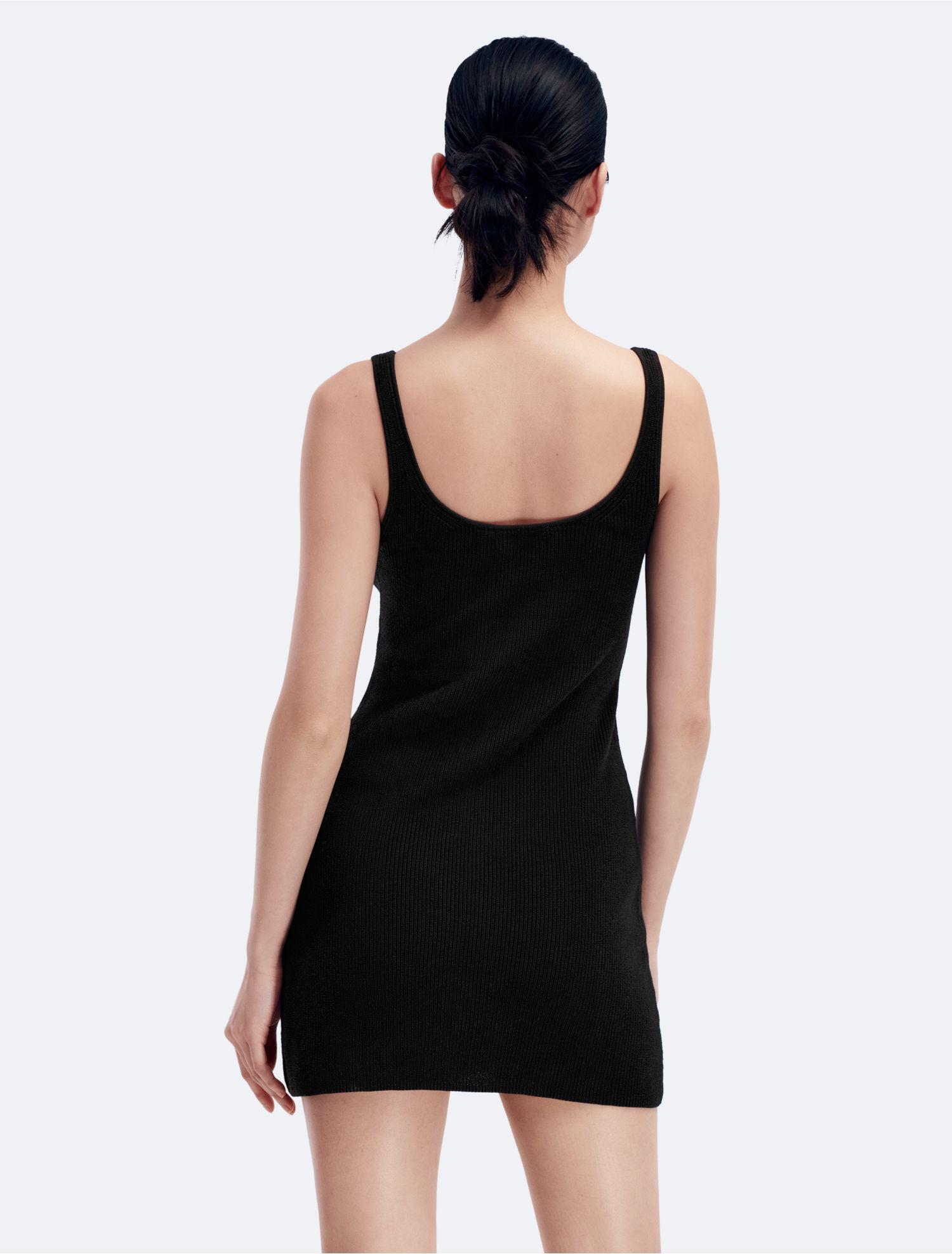 Calvin Klein Knit Mini Dress in Black | Lyst