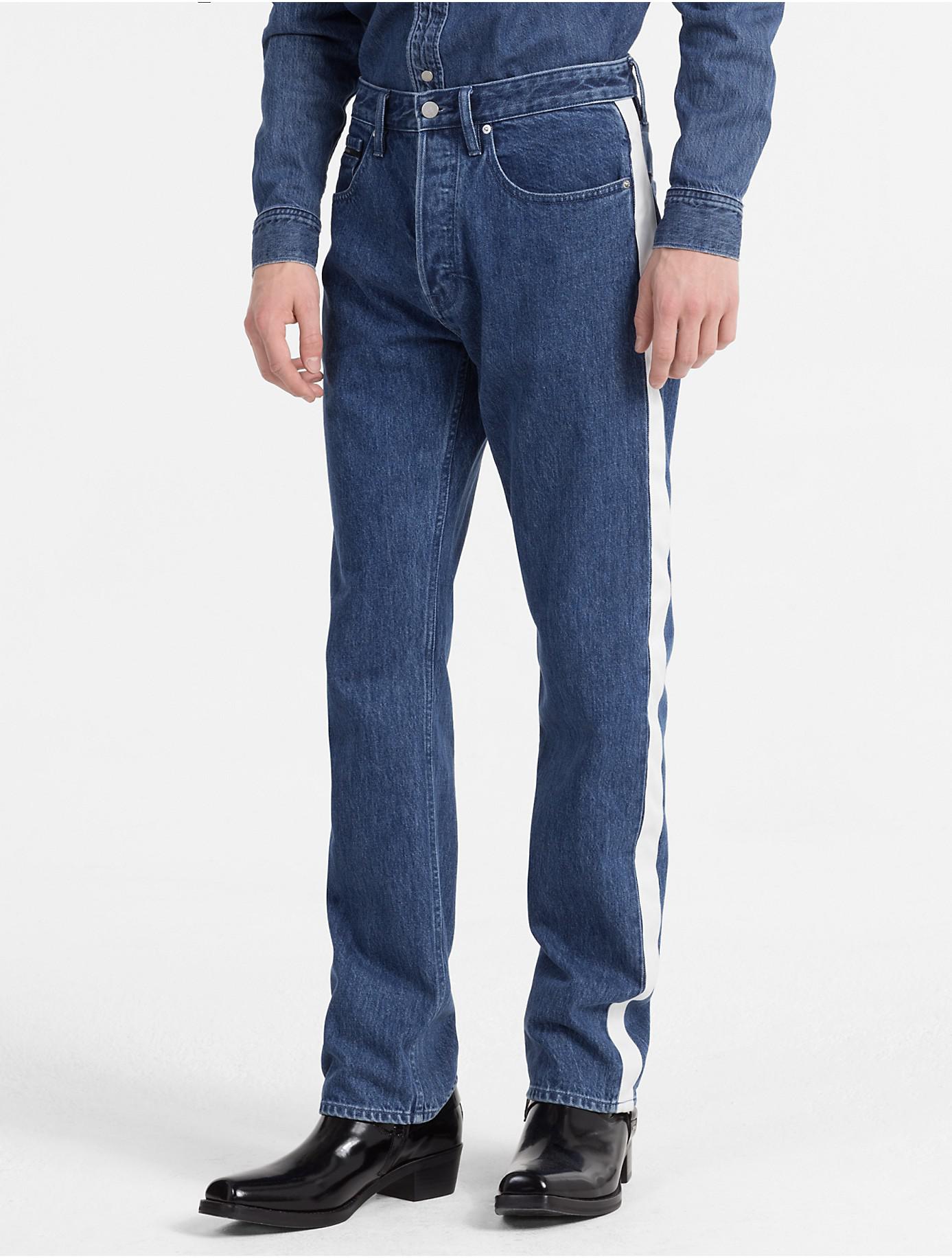CALVIN KLEIN 205W39NYC Straight Tapered High Rise Striped Jeans in Blue for  Men | Lyst