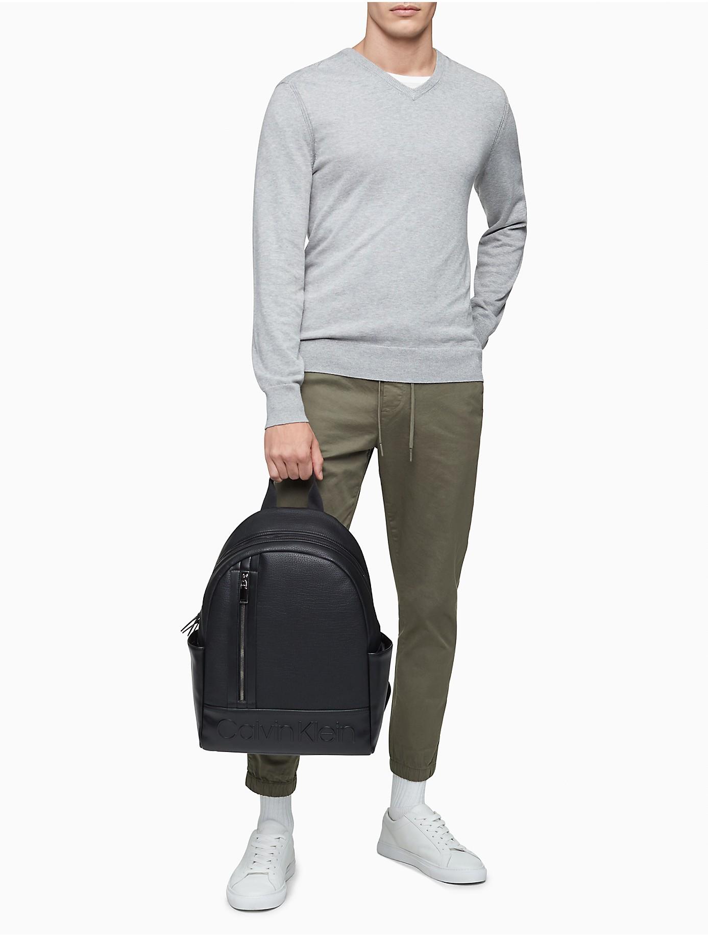 Calvin Klein Bartley Pebble Texture Campus Backpack in Black for Men | Lyst