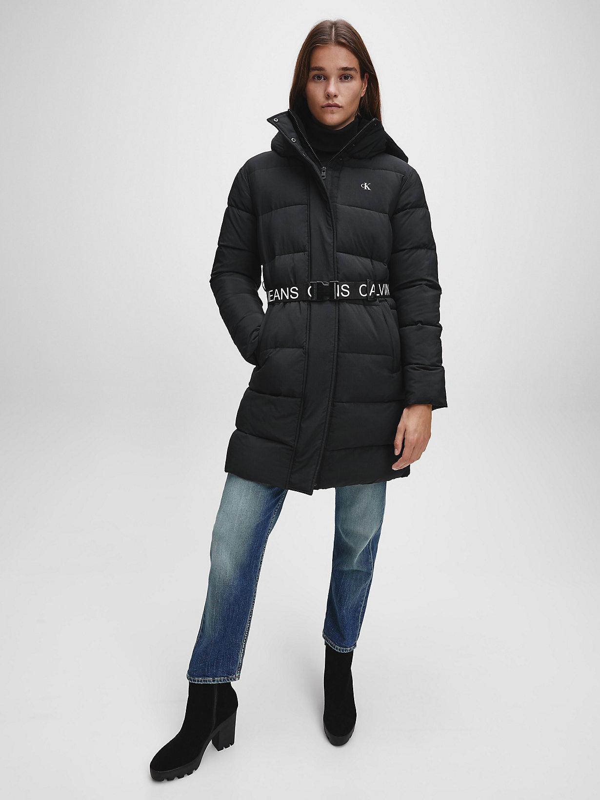 Calvin Klein Nylon Belted Puffer Coat 