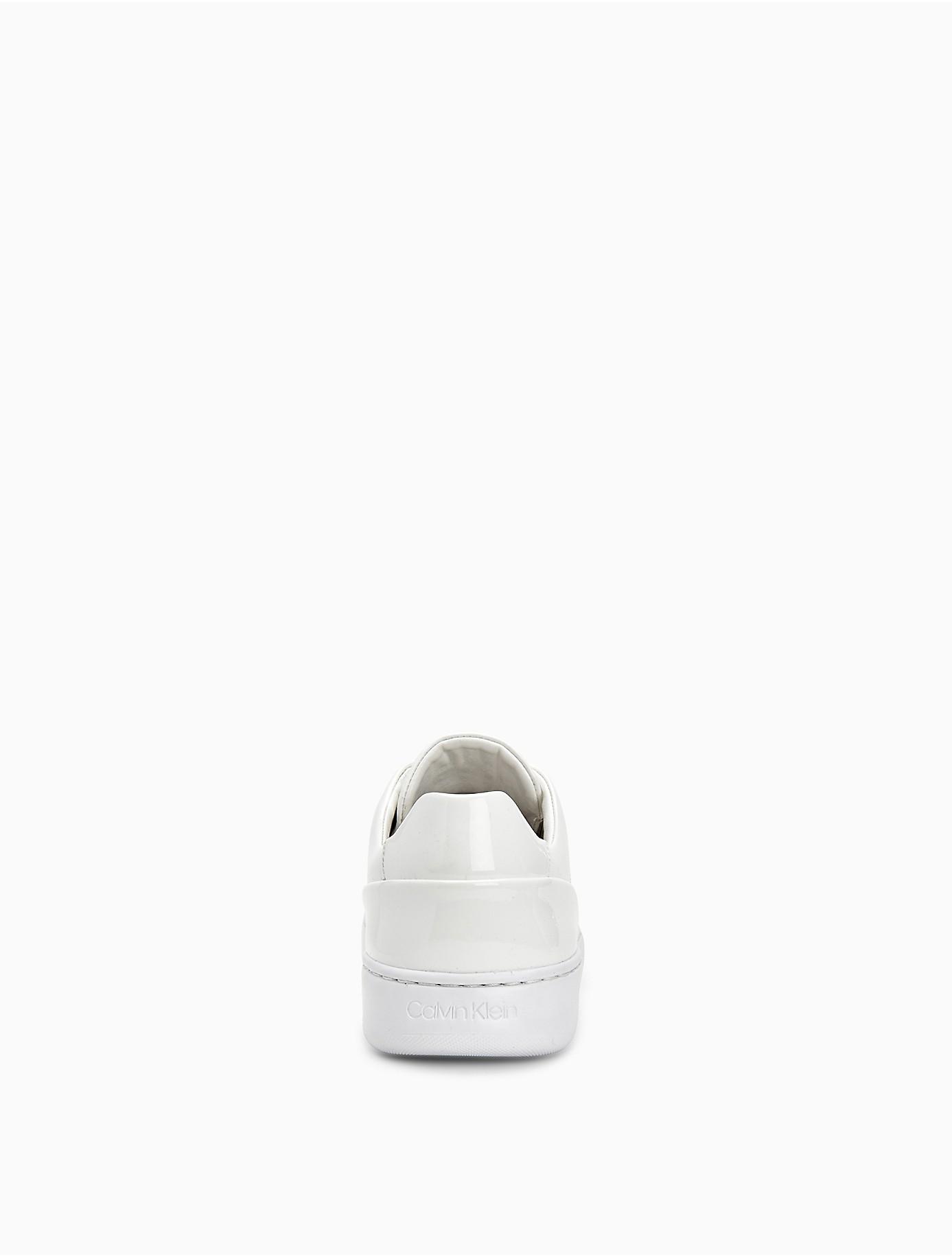 Calvin Klein Fuego Patent Leather Sneaker in White for Men | Lyst