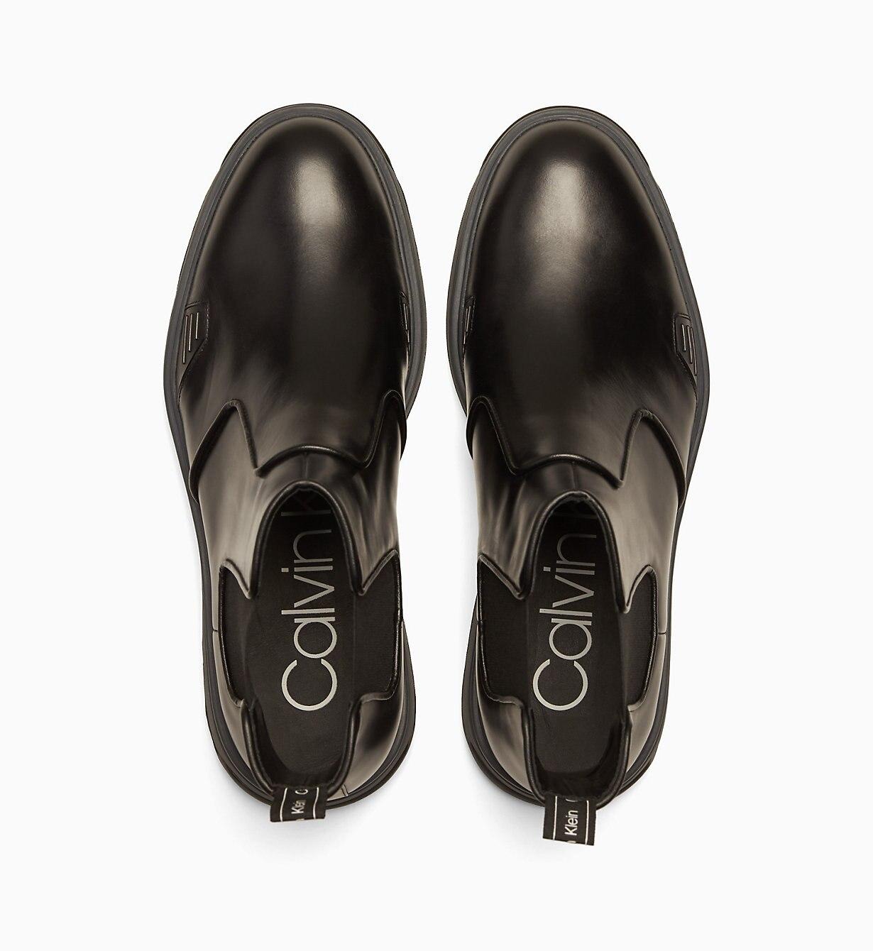 Calvin Klein Leather Chelsea Boots in Black for Men Lyst