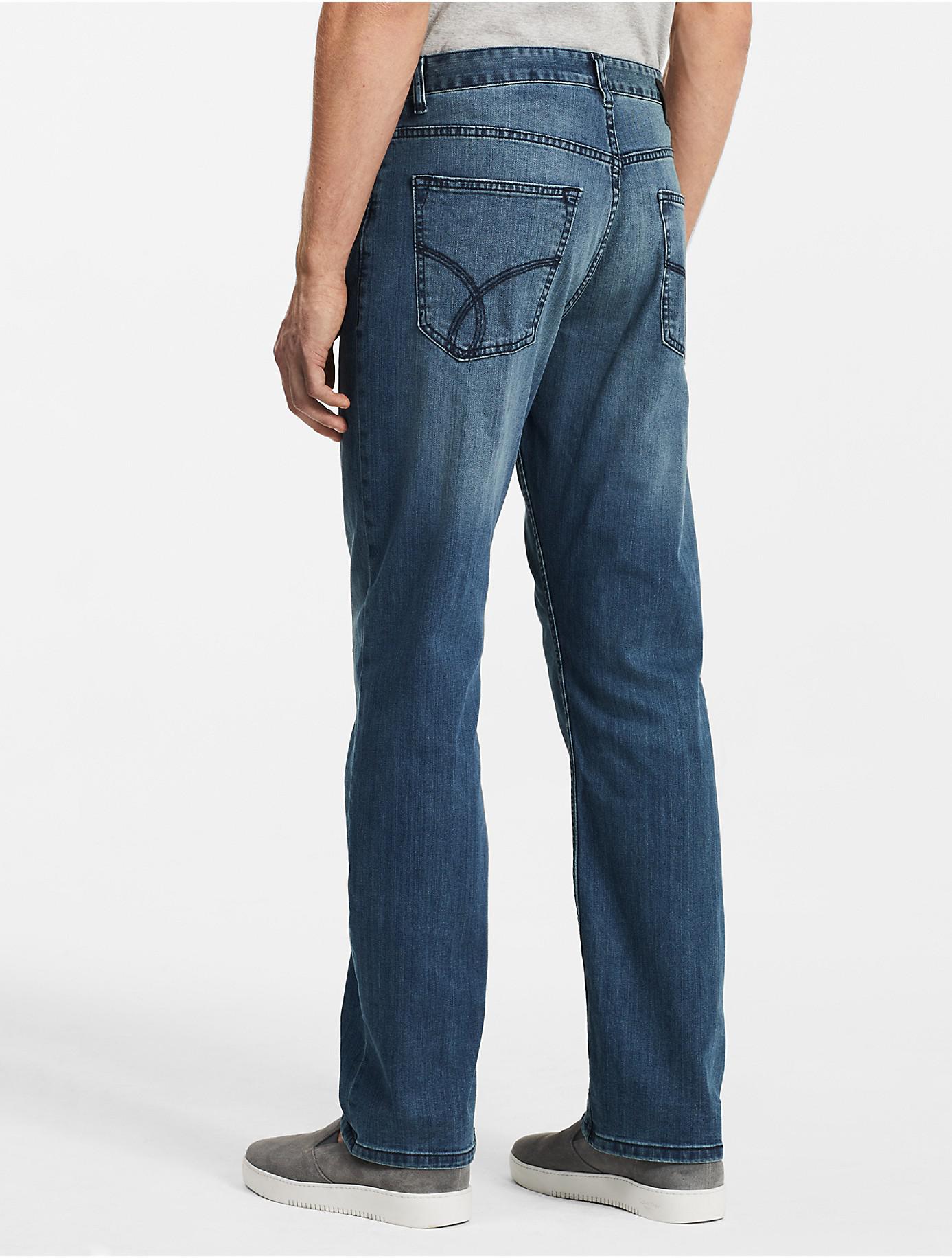 Calvin Klein Jeans Mens 38 Blue Relaxed Straight Denim Pants Adult ...